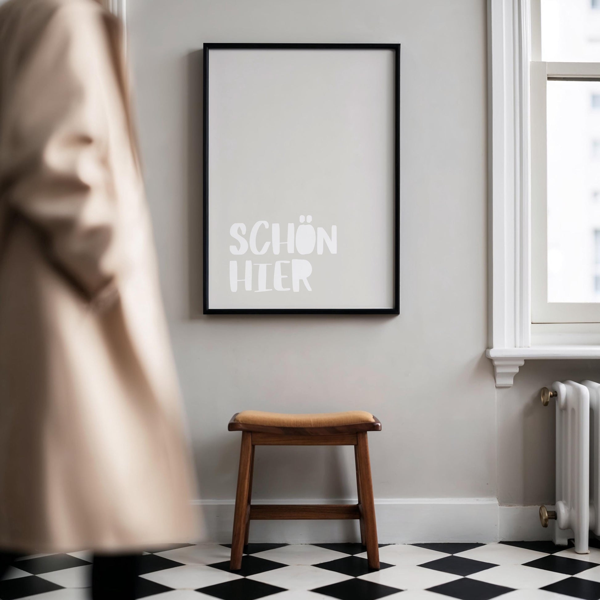 SCHÖN HIER Poster: Minimalist design | block typography | stylish wall decor and the perfect gift idea