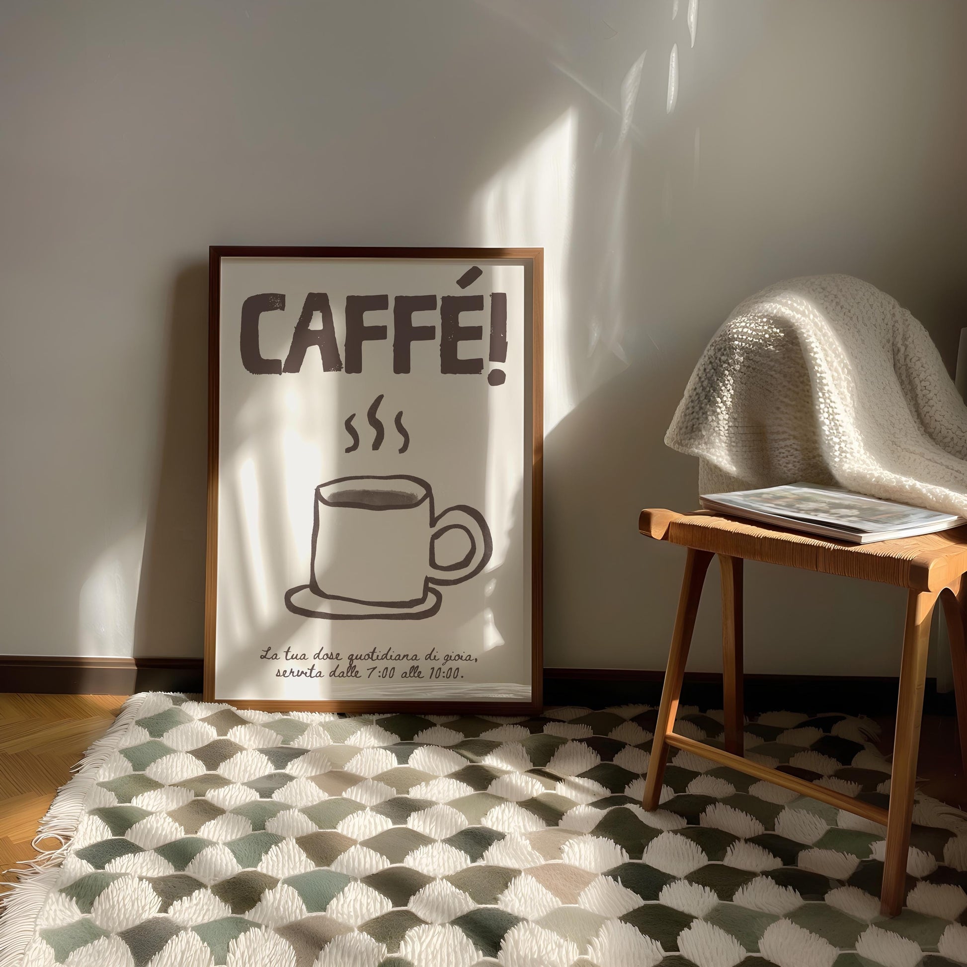 Caffé Poster, Cafe Poster, Retro Coffee Poster, Espresso Poster, Coffee Bar Decor, Modern Kitchen Art | Italian Moka Pot | Digital Download