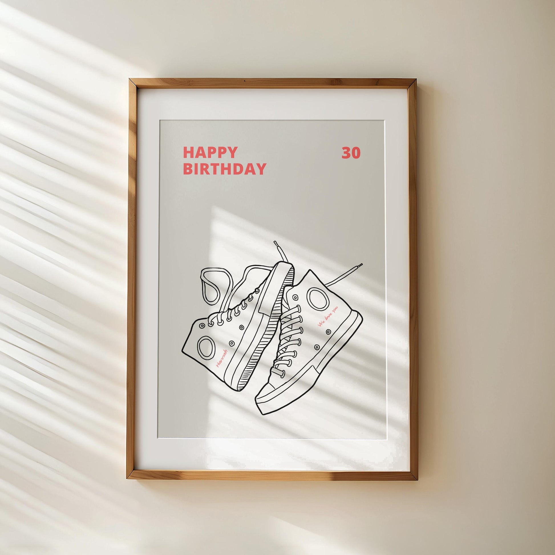 Chucks Personalisiert Poster | Chuck Sneakers Print | Custom Name & Message | Gift for Him/Her | Unique Wall Art for Birthday | Download