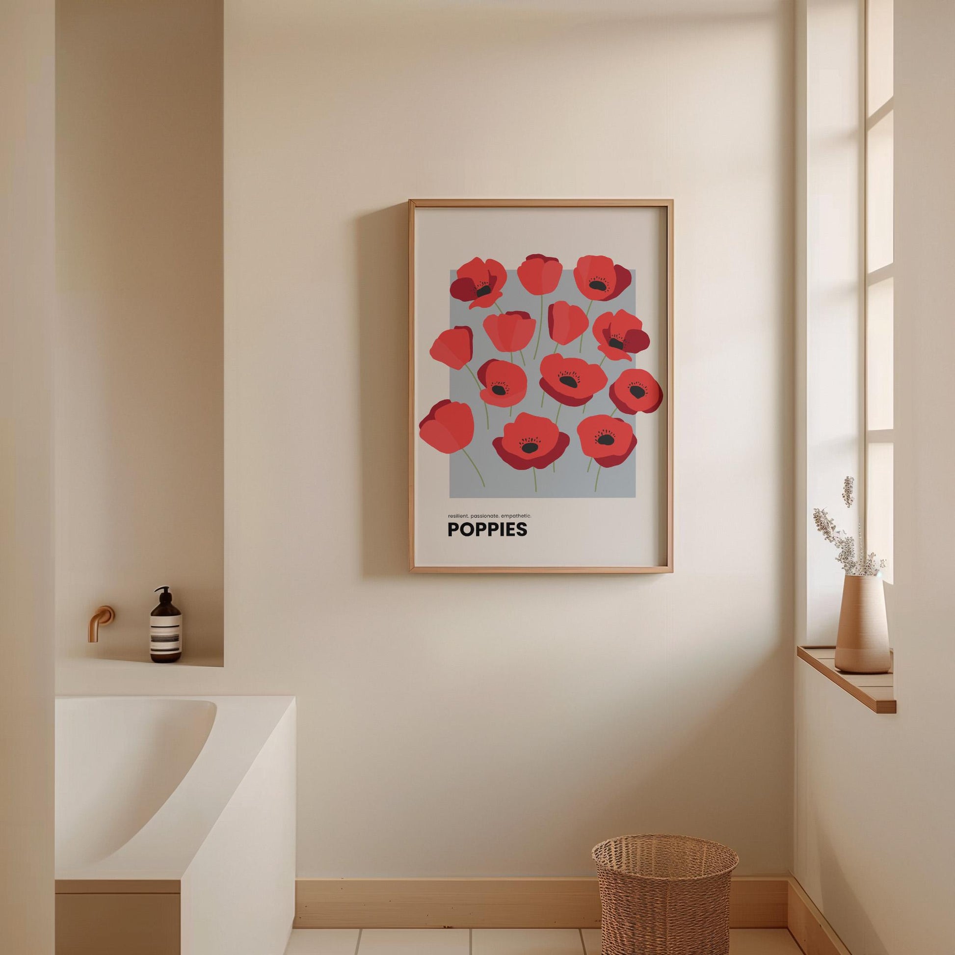 Poppies Illustration Poster | Resilient. Passionate. Empathetic. A beautiful piece to inspire strength and beauty in your space.