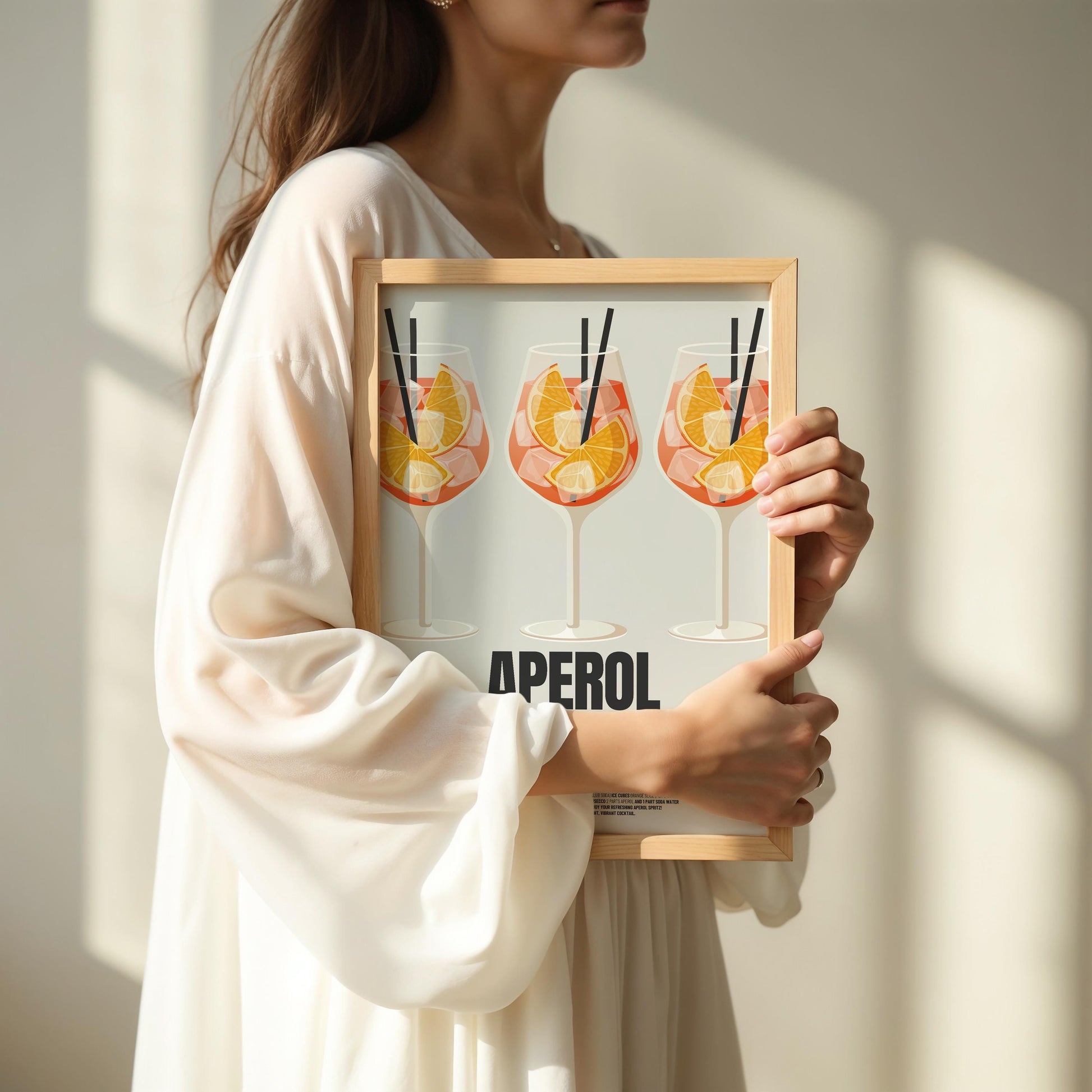 Aperol Spritz Poster | Classic Recipe Illustration | Minimalist Cocktail Art |  Summer Print for Kitchen or Living Room | Gift for Friends