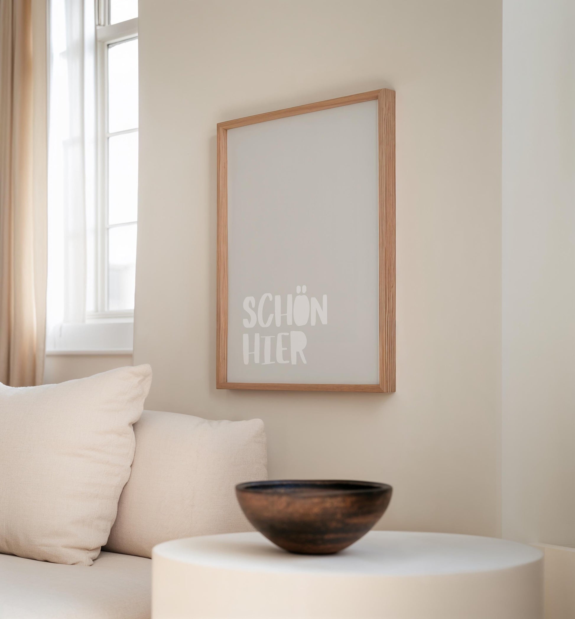 SCHÖN HIER Poster: Minimalist design | block typography | stylish wall decor and the perfect gift idea