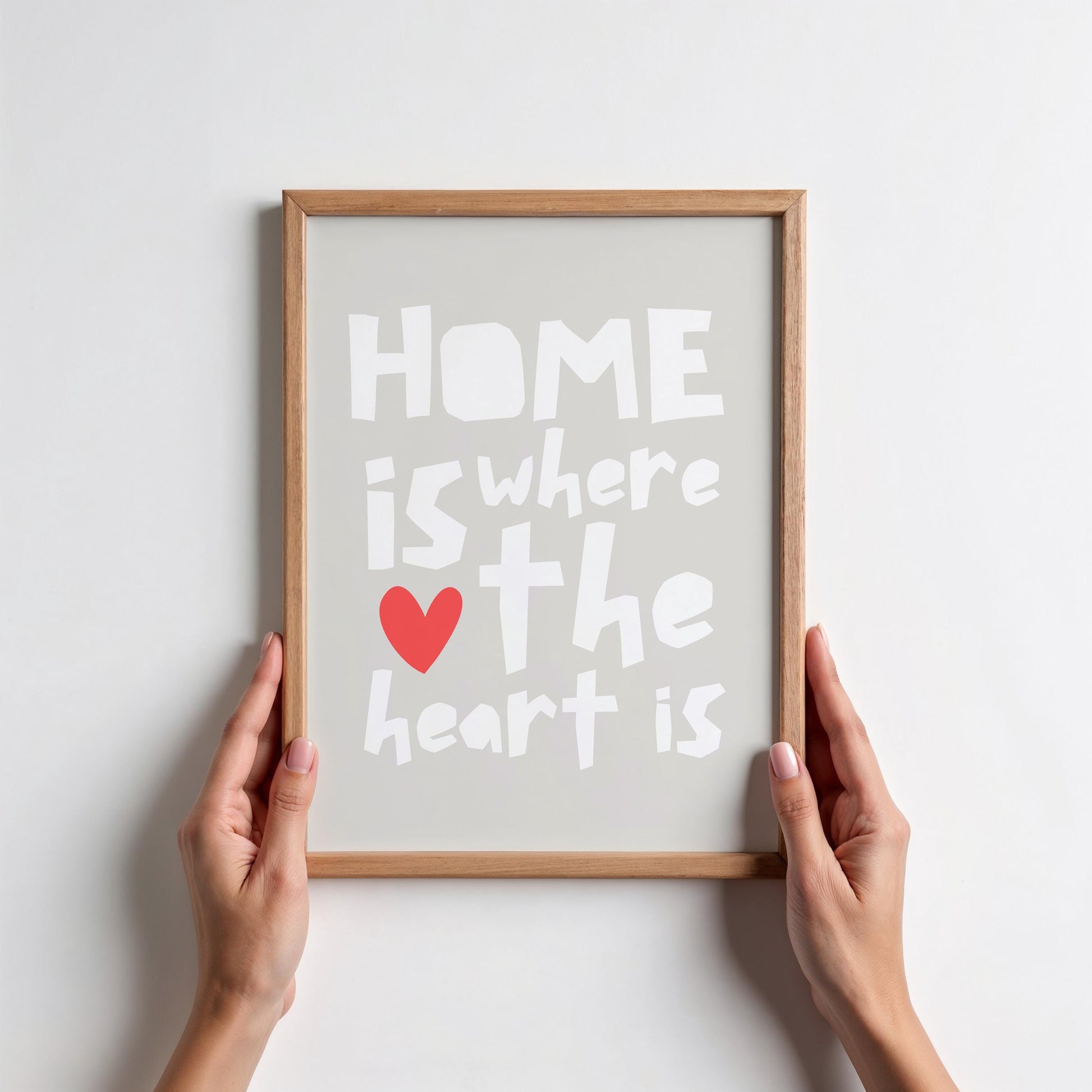 Poster "Home is Where the Heart Is" – Motivational Wall Art for Cozy Home Decor