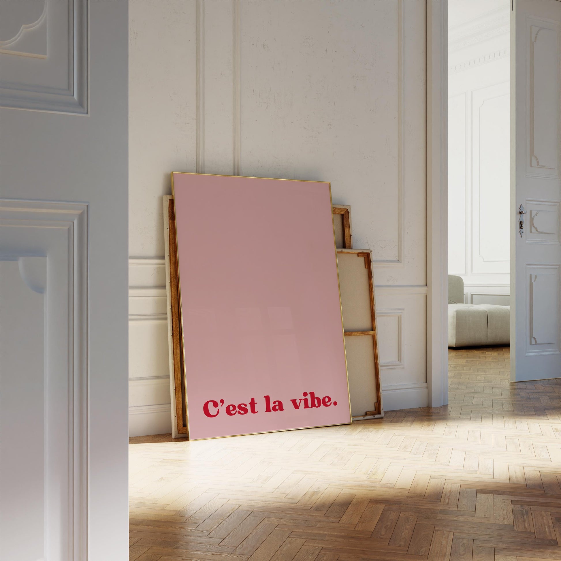 C'est la Vibe | Poster | Bold Red Text | Motivational Quote Art | Gift for Friends | Modern Wall Decor