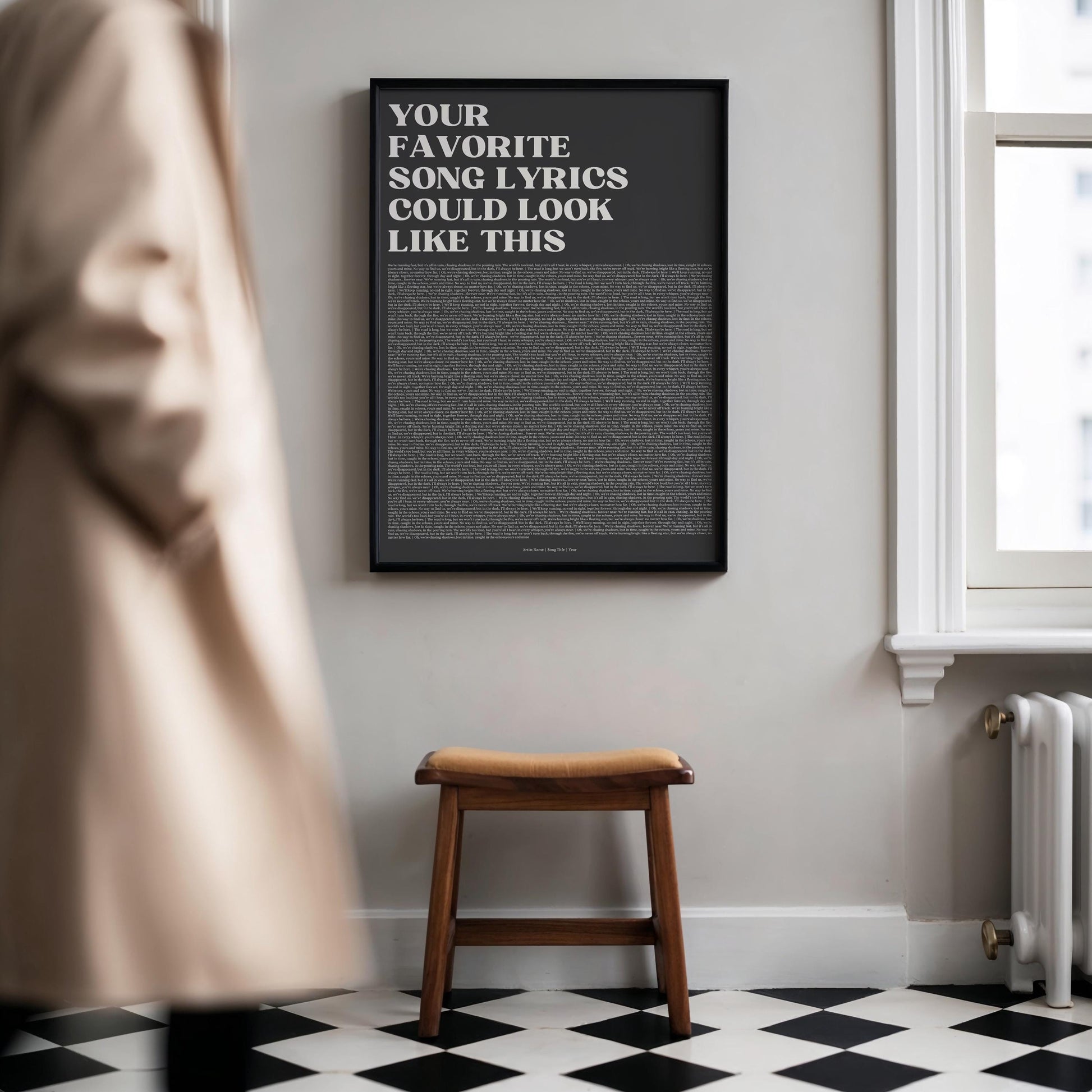 Song Lyrics Poster | Personalised Music Poster, Customizable Music Gift, Vinyl Lyric Poster, Wedding Anniversary Gift