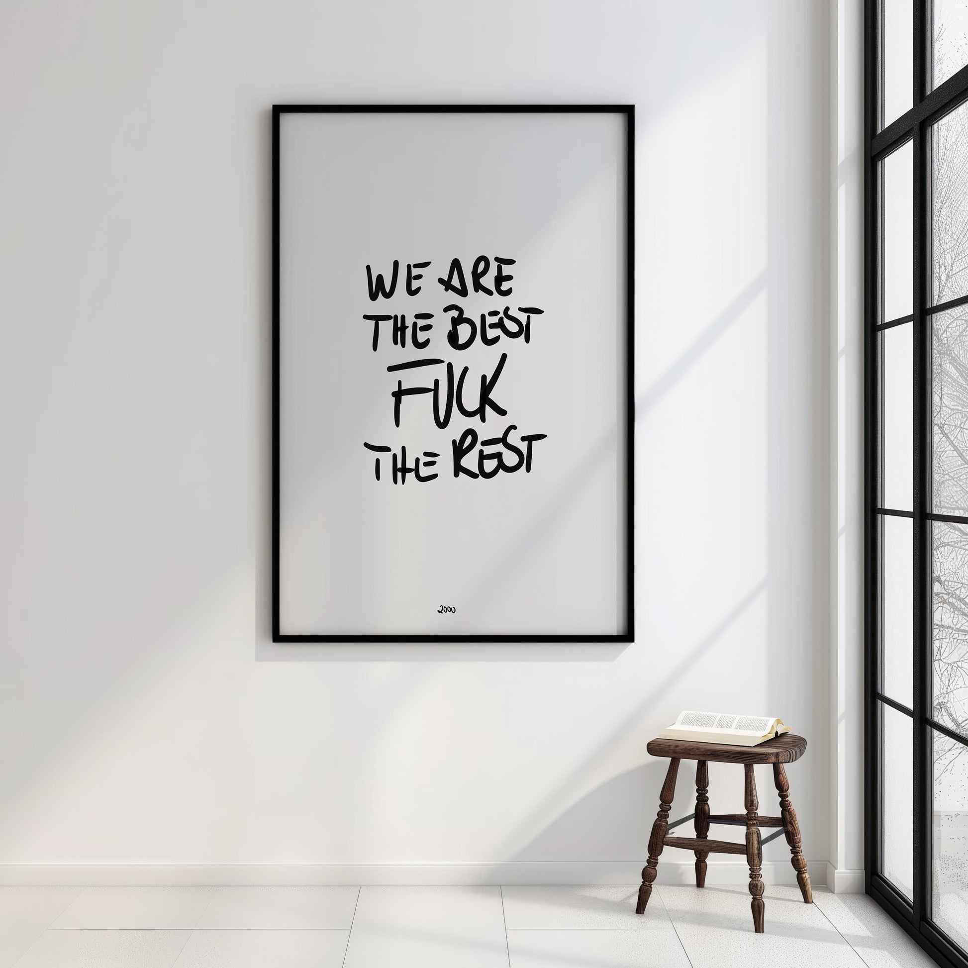 Fuck the Rest Poster | personalierbar, Moderner Kunstdruck, Handschrift Bild, Paint Brush Wall Art, Retro Vintage Poster