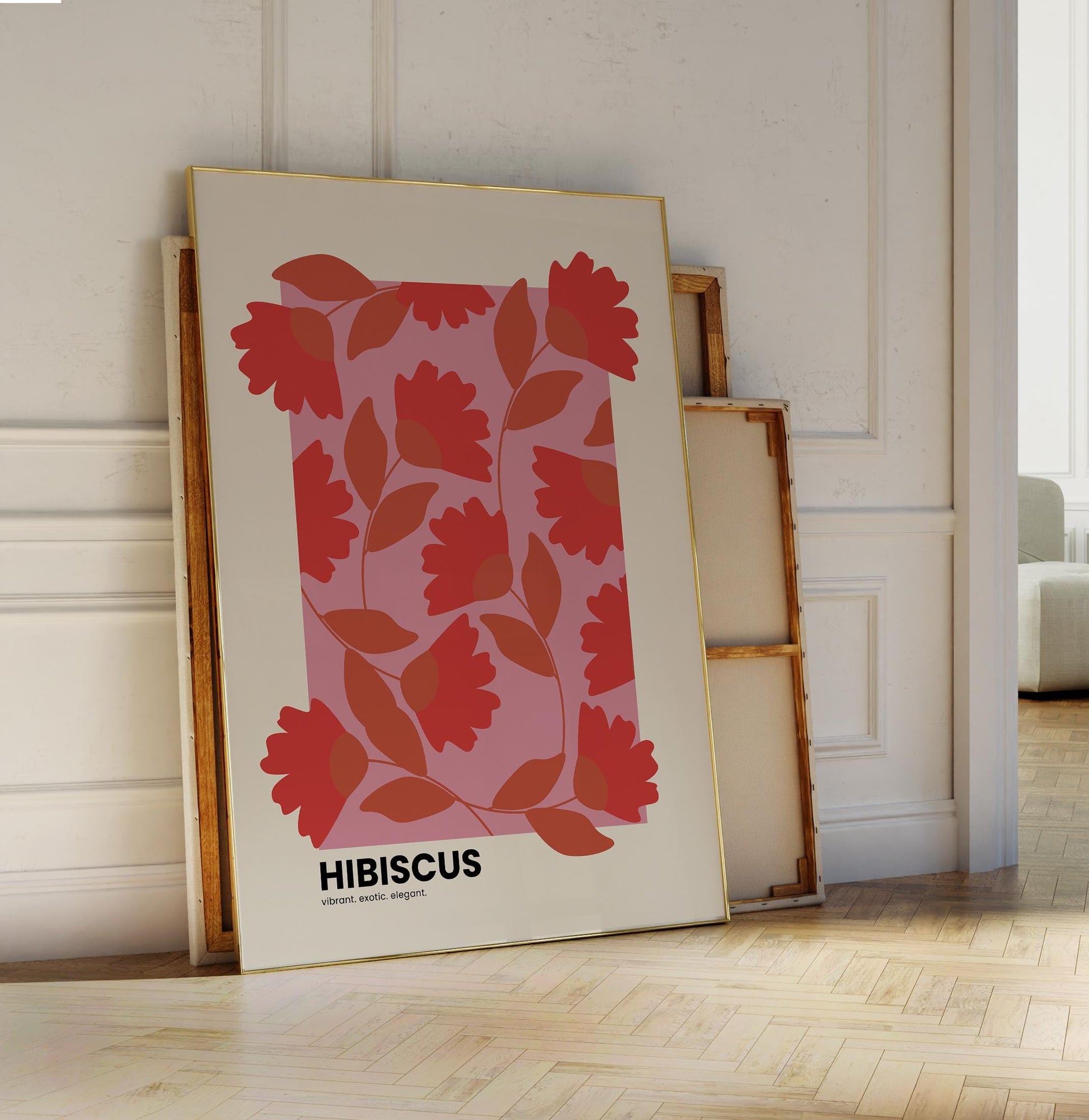 Poster Hibiscus Illustration - vibrant. exotic. elegant. A stunning piece that brings tropical beauty and elegance to your space.