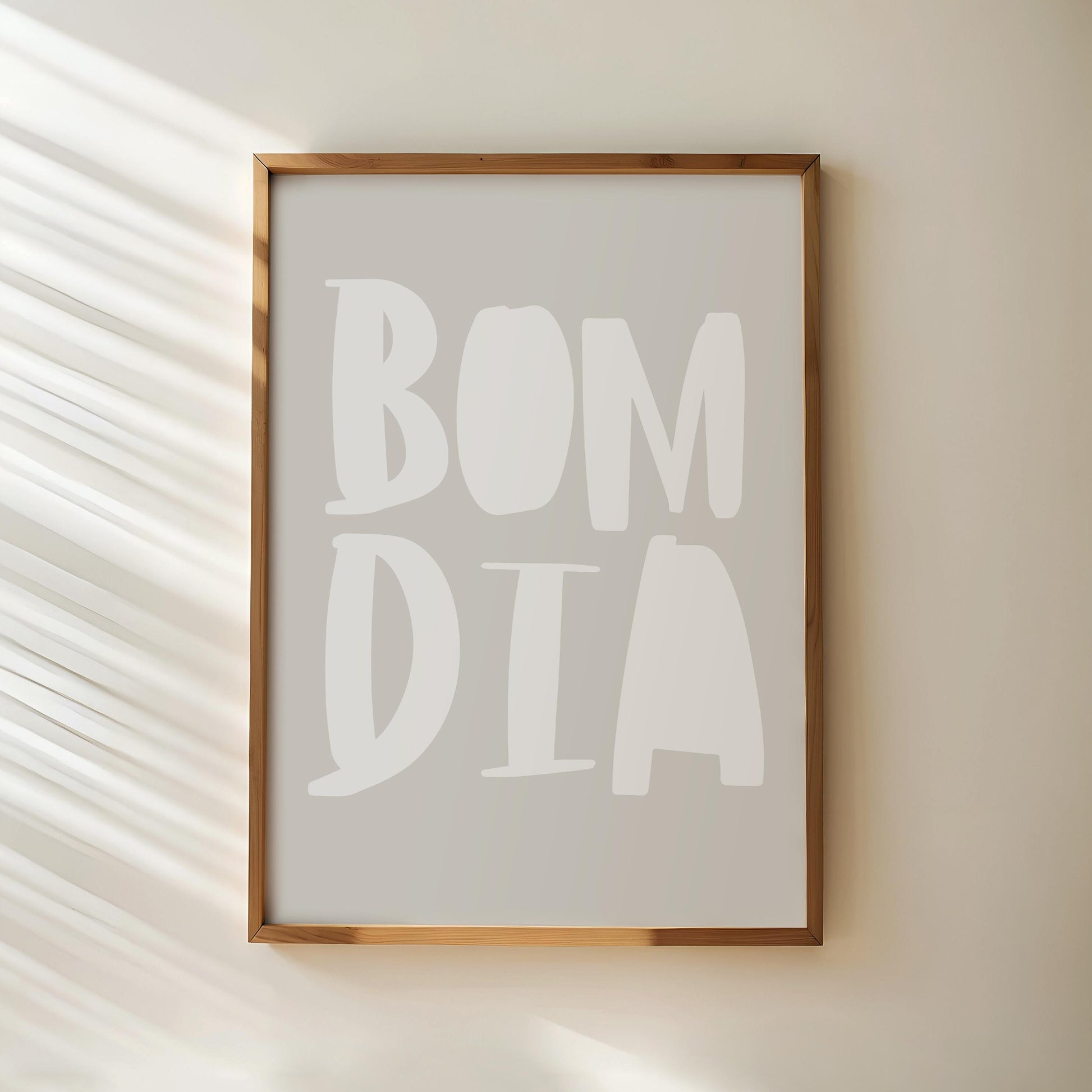 BOM DIA Poster | Portuguese Wall Art Print | Good Morning Quote Decor | Kitchen Office Living Room | Scandinavian Retro Style