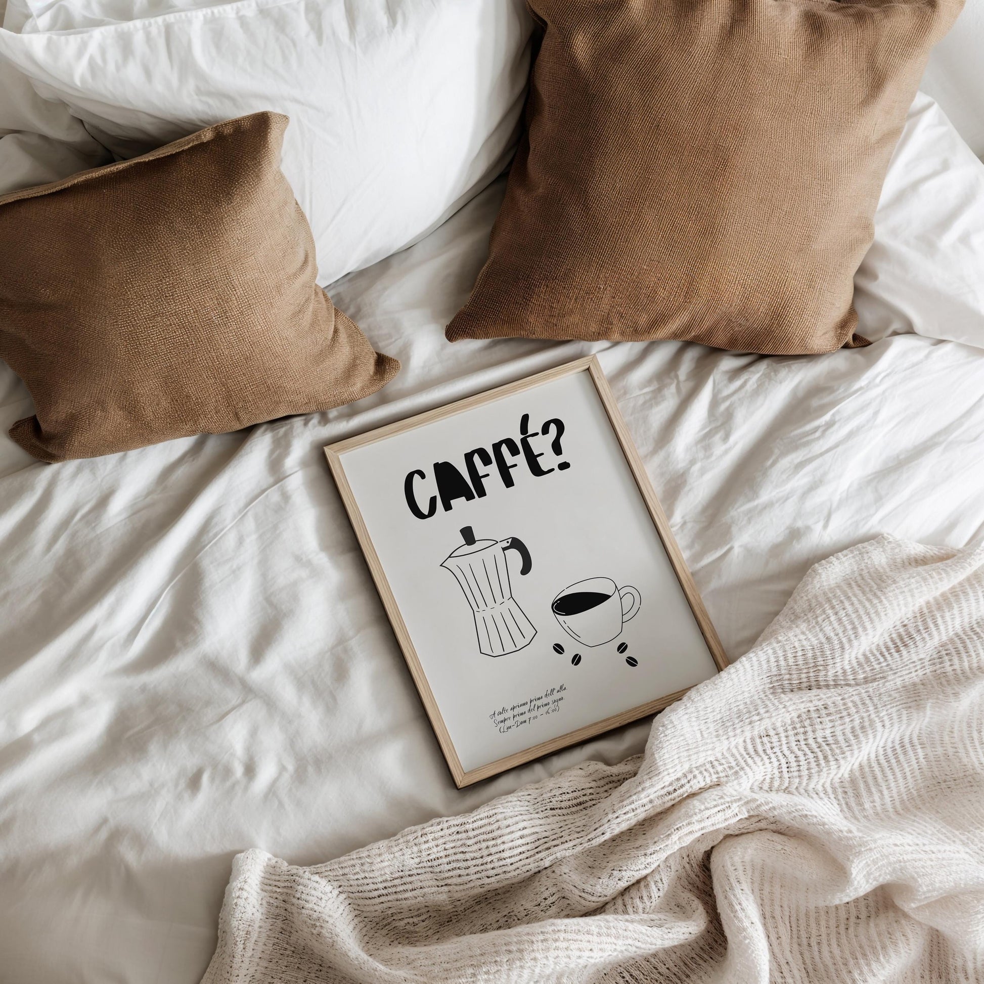 Minimalist coffee poster featuring bold “CAFFÉ?” text, hand-drawn moka pot and espresso cup on neutral beige background, with poetic Italian café quote and modern hipster aesthetic.

🇩🇪 Deutscher ALT-Text:
Minimalistisches Kaffee-Poster mit „CAFFÉ?“-Schriftzug, handgezeichneter Mokkakanne und Espressotasse auf beigem Hintergrund, inklusive poetischem italienischen Café-Zitat im modernen Hipster-Stil.