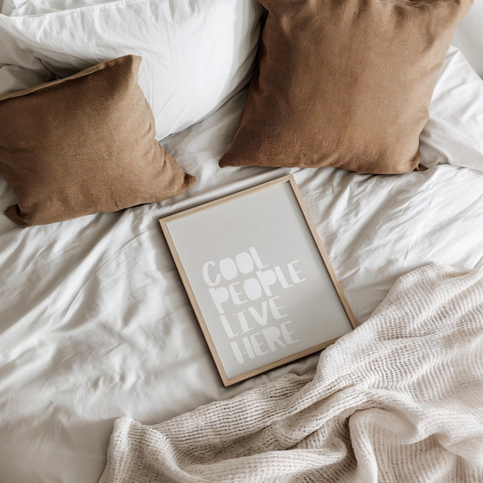 Quote Poster | Cool People Live Here Print | Funny Kitchen or Floor Wall Art | Minimalist Typography
