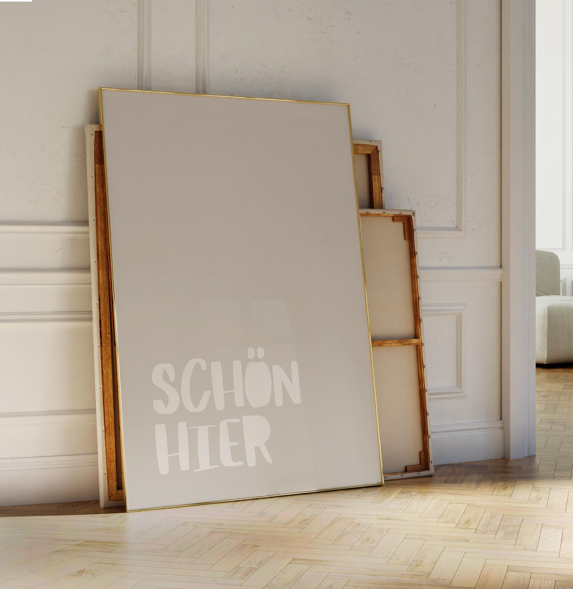 SCHÖN HIER Poster: Minimalist design | block typography | stylish wall decor and the perfect gift idea