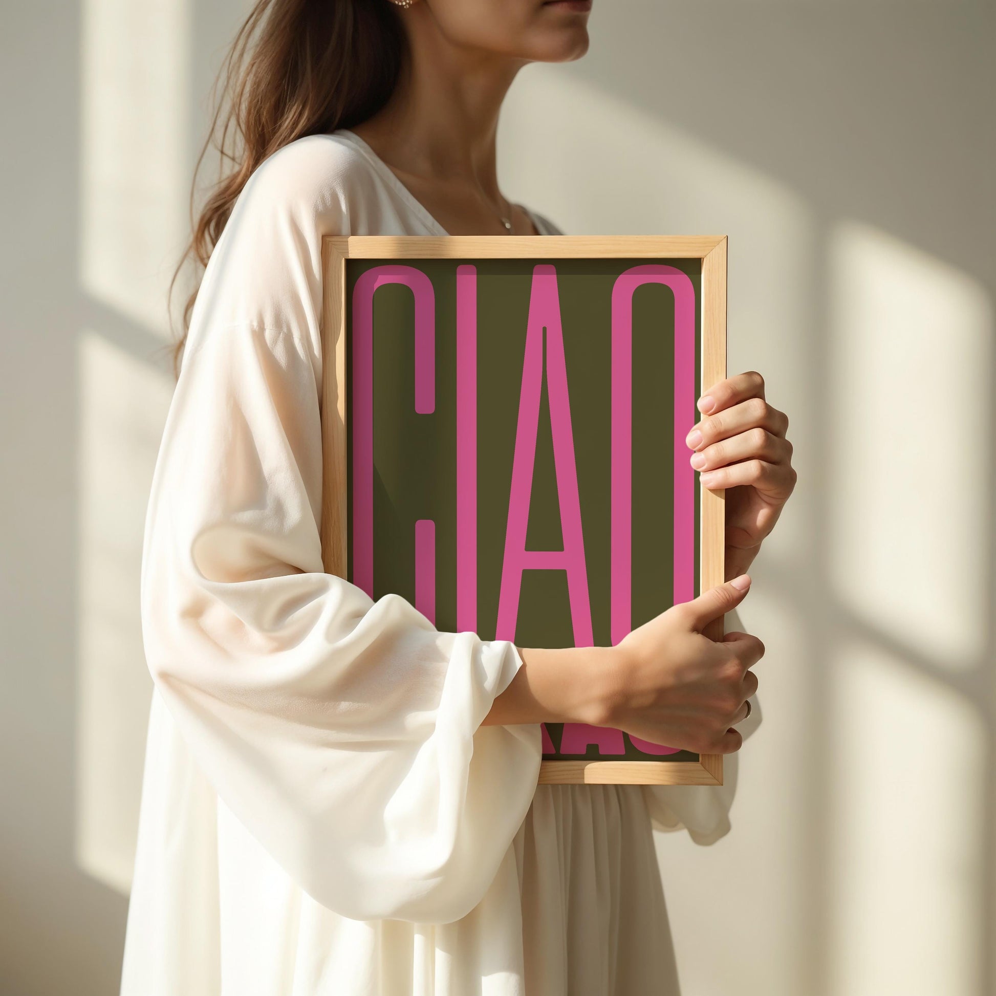 Ciao Kakao Poster: Minimalist design with an funny goodbye words and block typography – stylish wall decor and the perfect gift idea
