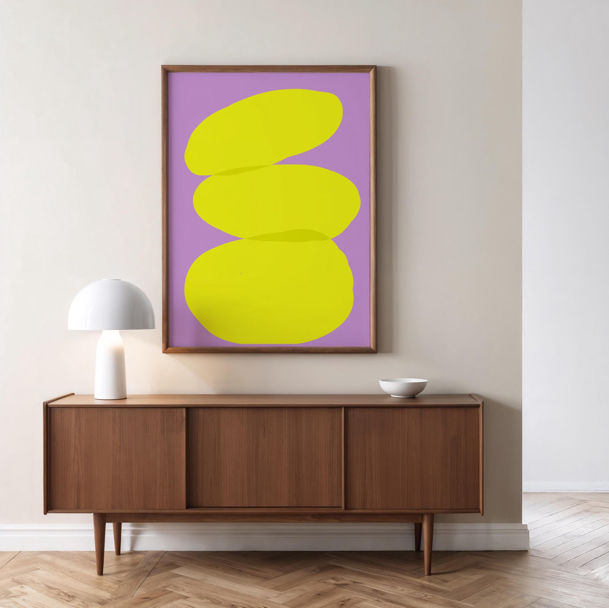 Abstract Wall Art | Minimalist Art Poster | Yellow Purple Print Decor | Gift for Creative Minds | Modern Zen Balance Art