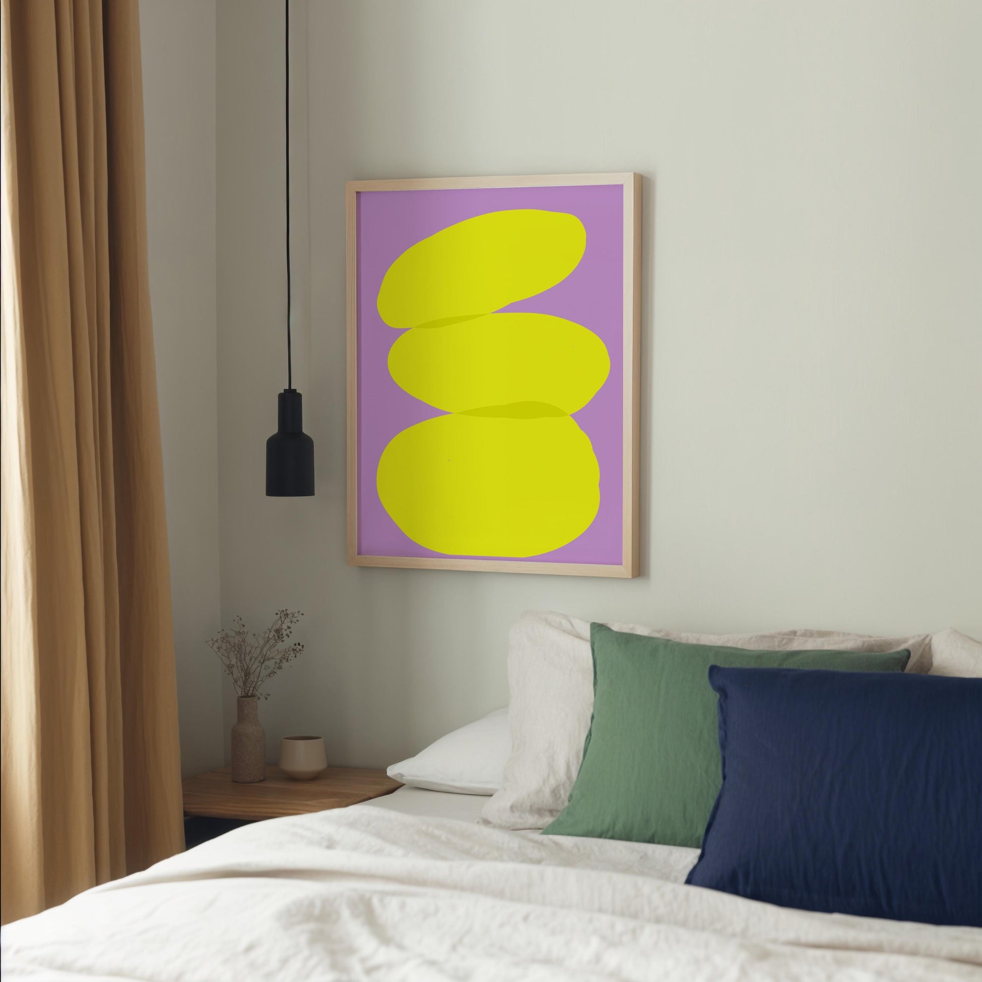 Abstract Wall Art | Minimalist Art Poster | Yellow Purple Print Decor | Gift for Creative Minds | Modern Zen Balance Art