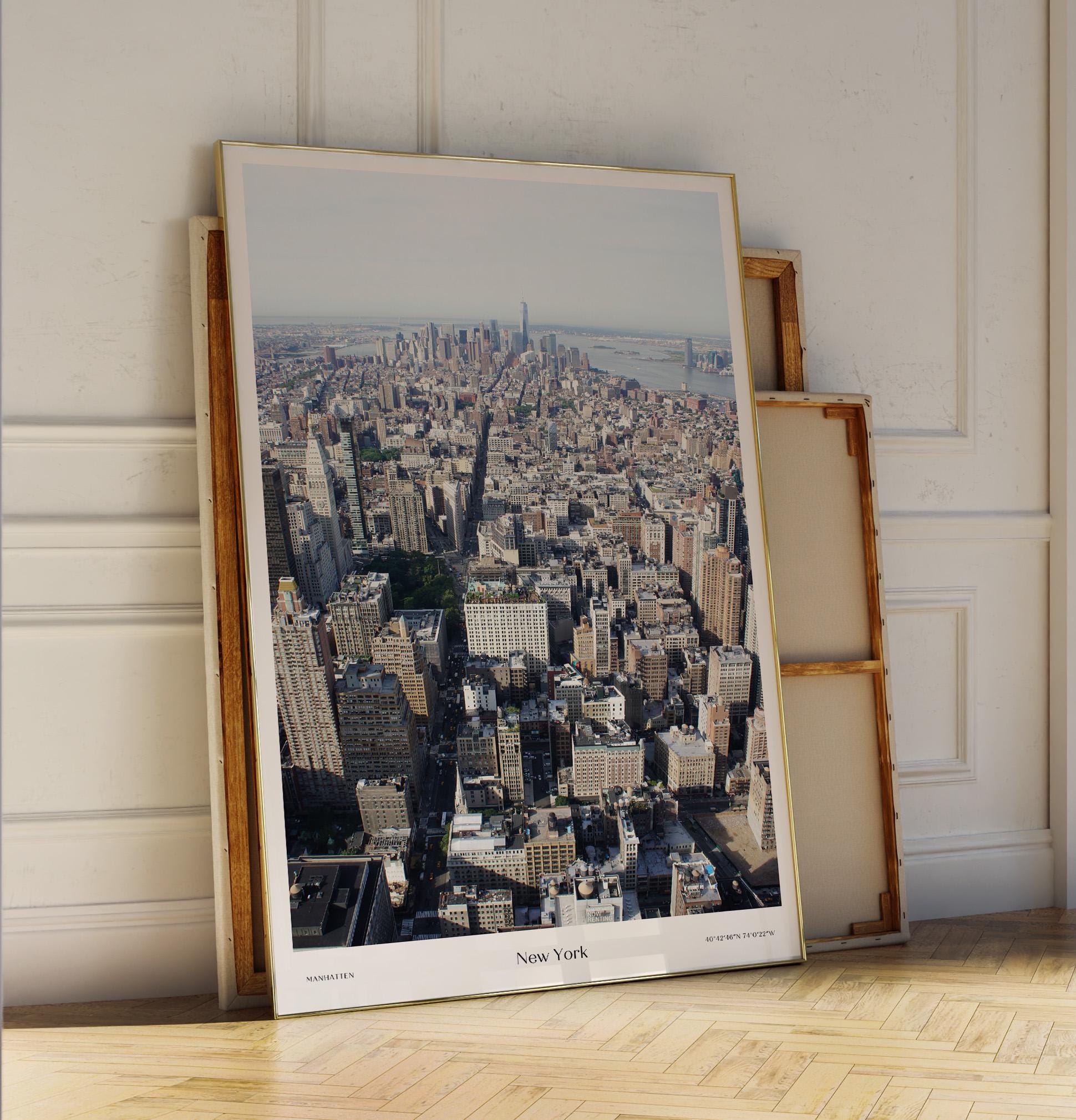 Manhatten City Poster| Iconic NYC Landmark, Urban Wall Art, Cityscape Decor, Stunning Photography for Home and Office