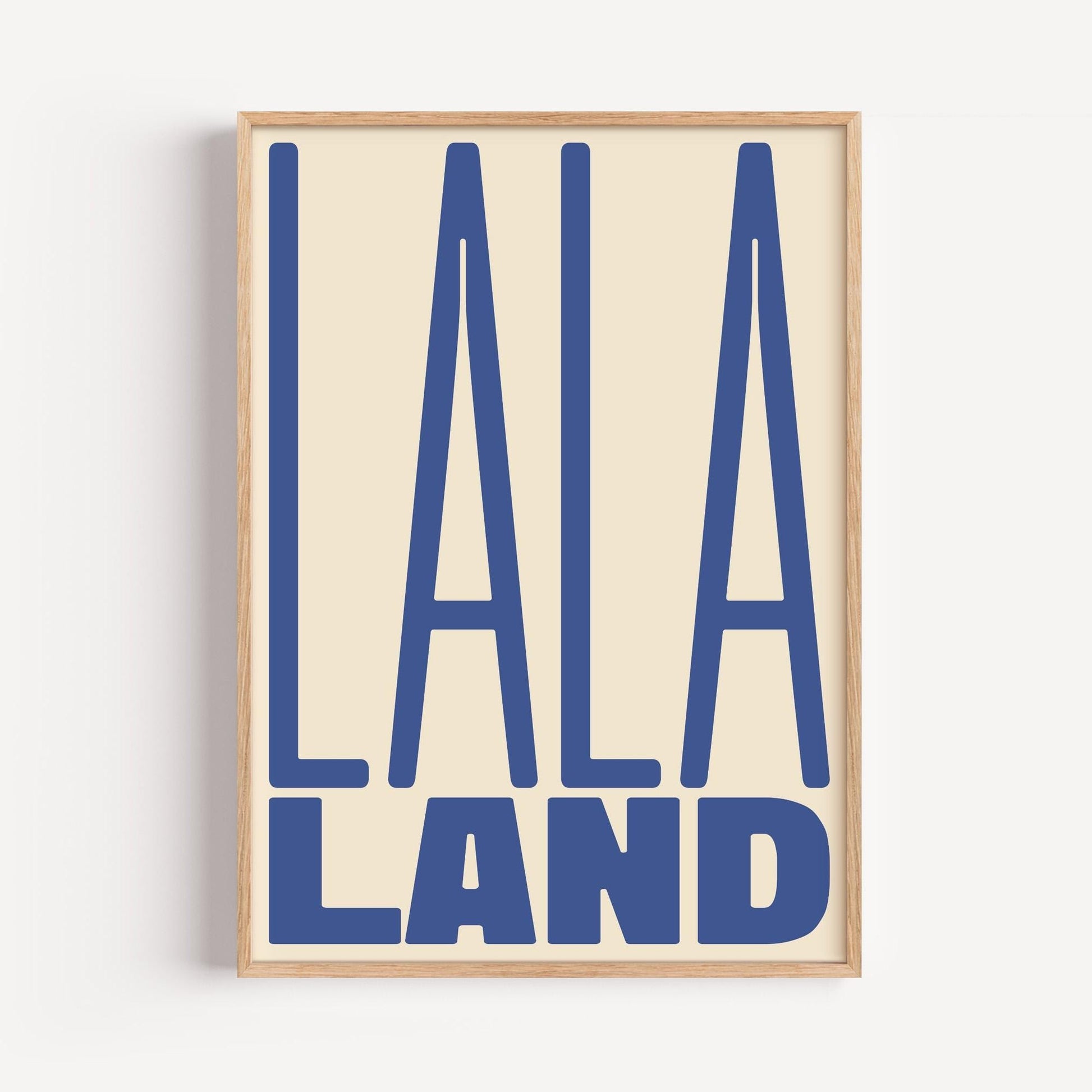 LA LA LAND Poster | Typography Poster in Blue and Purple | Inspirational Wall Art | Modern Home Decor | Gift for Dreamers