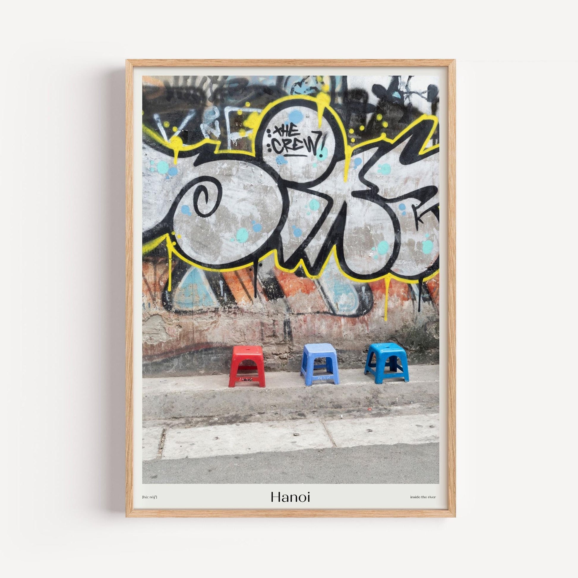 City Hanoi Street Graffiti Poster | Urban Wall Art, Street Style Design, Modern Cityscape, Unique Graffiti Poster, Trendy Home Decor