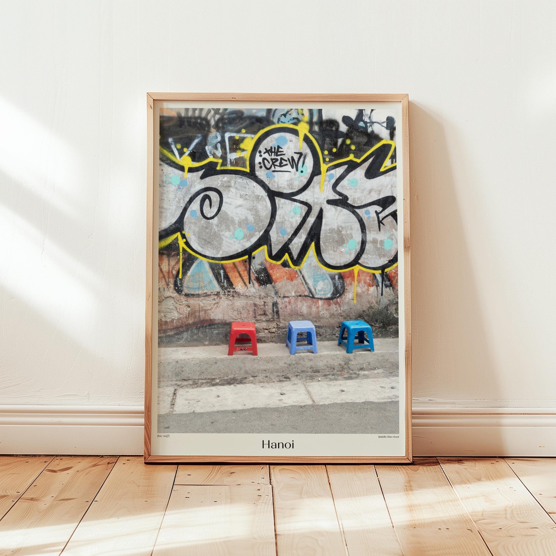 City Hanoi Street Graffiti Poster | Urban Wall Art, Street Style Design, Modern Cityscape, Unique Graffiti Poster, Trendy Home Decor