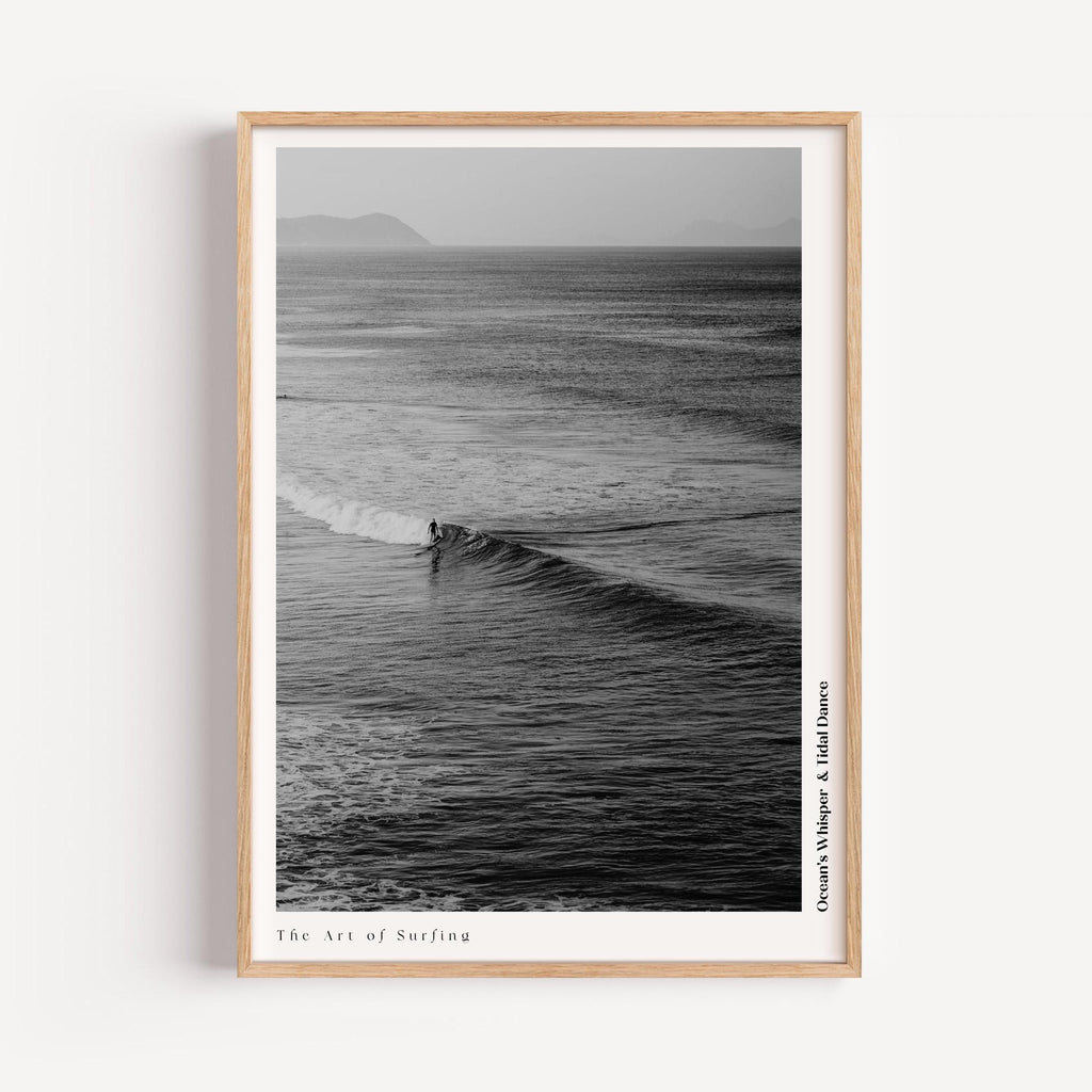 Retro Black and White Surfing Poster – A nostalgic vibe with timeless waves, perfect for surf lovers and beach enthusiasts.