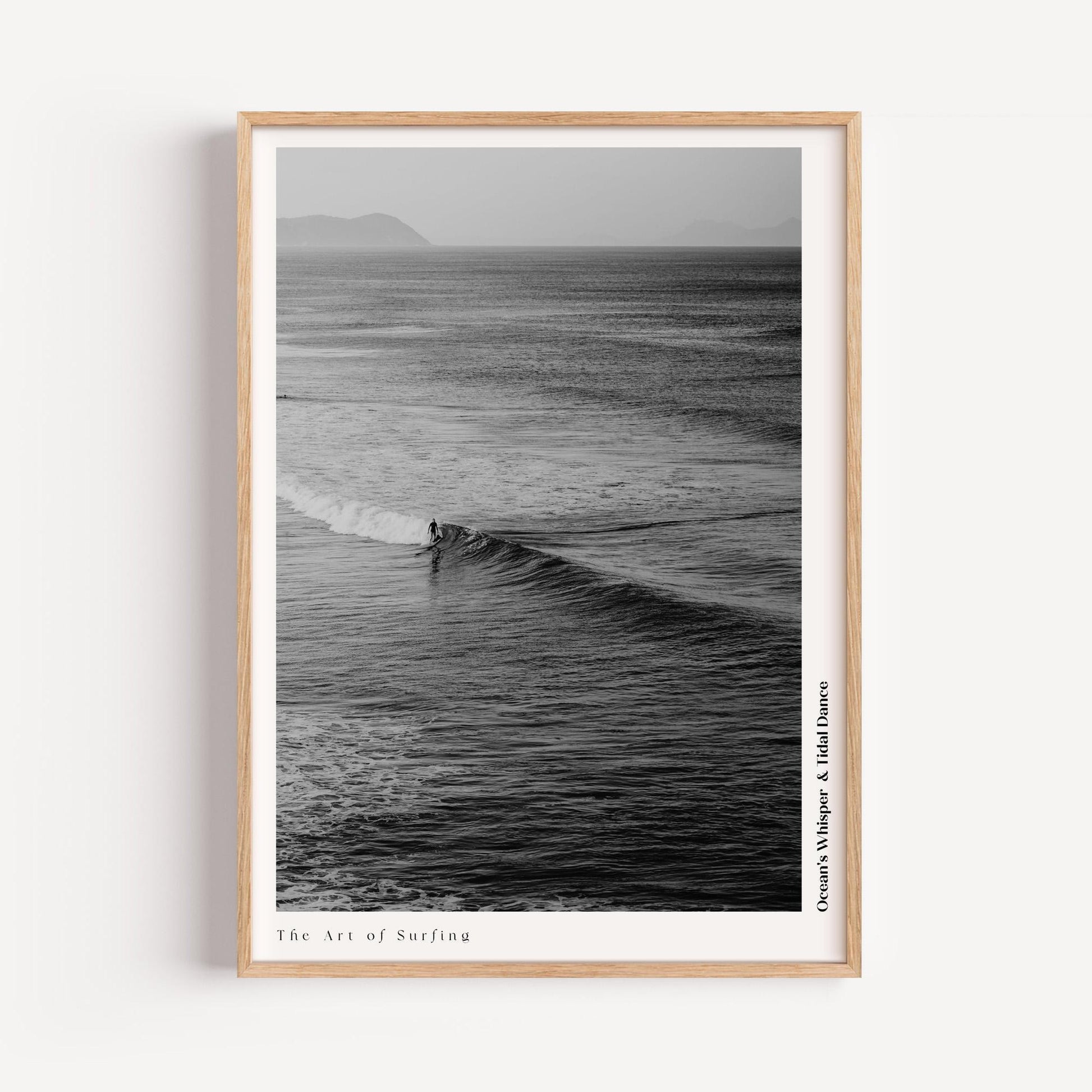 Retro Black and White Surfing Poster – A nostalgic vibe with timeless waves, perfect for surf lovers and beach enthusiasts.