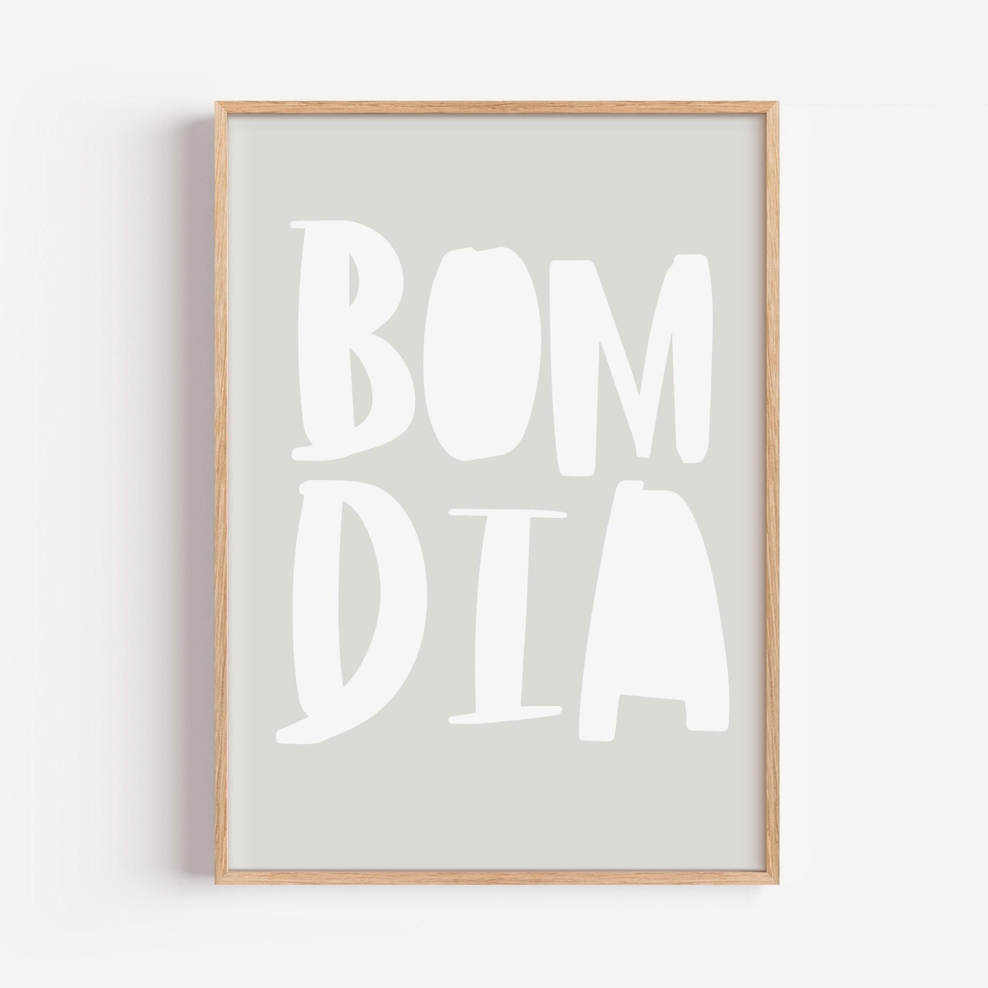 BOM DIA Poster | Portuguese Wall Art Print | Good Morning Quote Decor | Kitchen Office Living Room | Scandinavian Retro Style