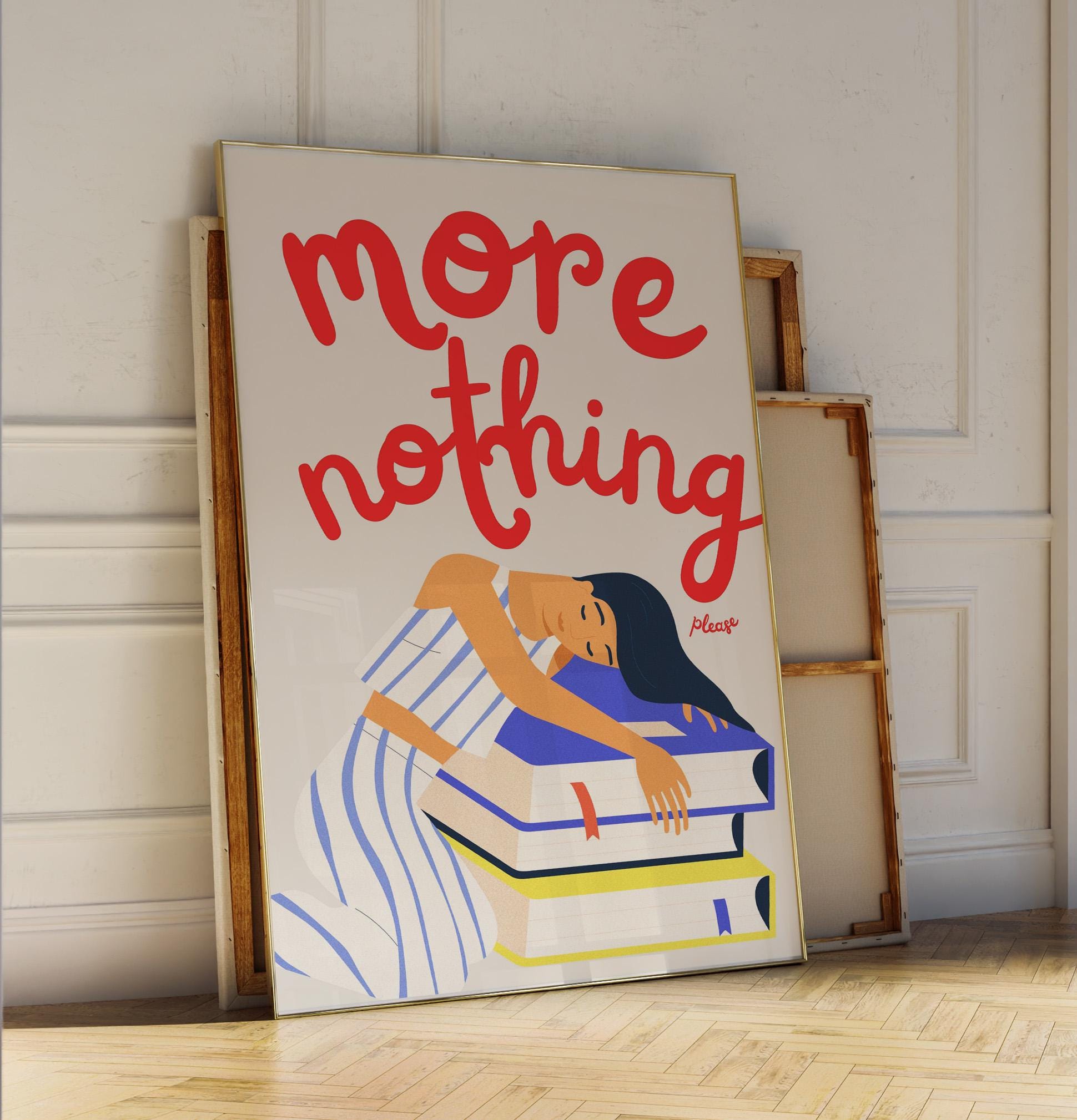 More Nothing Poster | Philosophical Wall Art | Mindfulness Print for Rest | Gift for Dreamers & Thinkers | Minimal Calm Modern Illustration