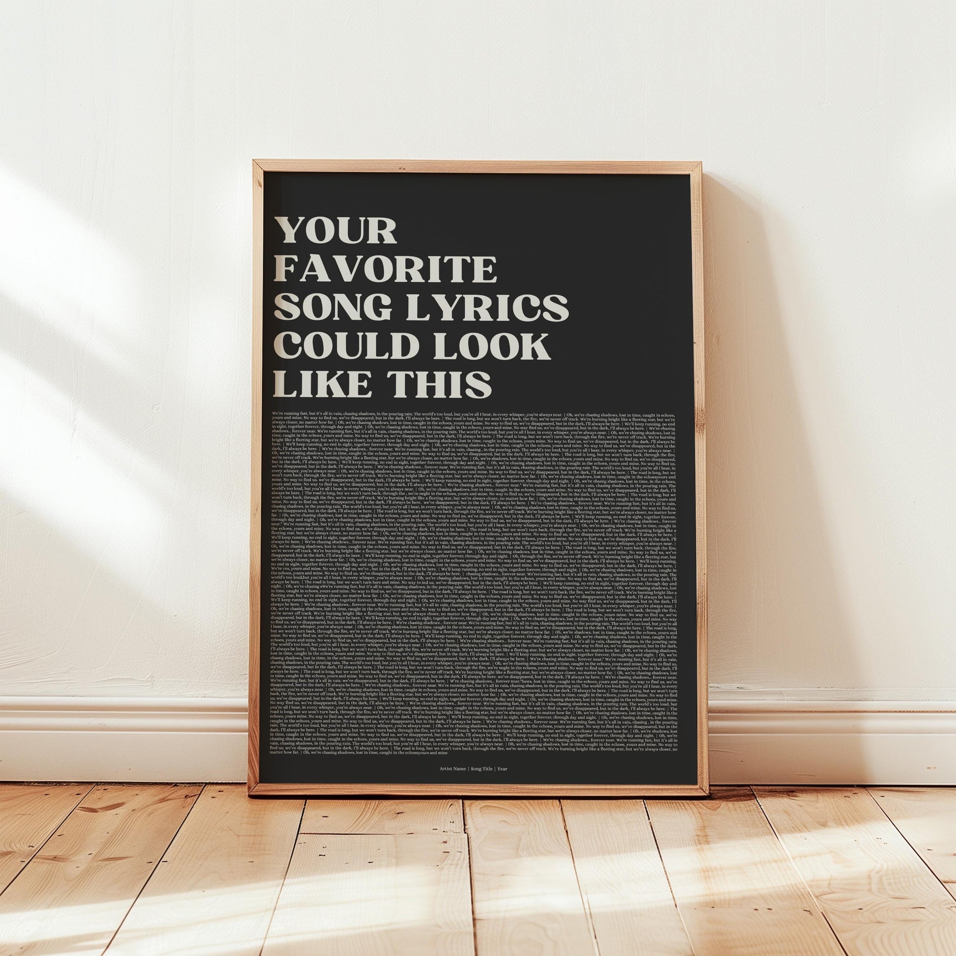 Song Lyrics Poster | Personalised Music Poster, Customizable Music Gift, Vinyl Lyric Poster, Wedding Anniversary Gift