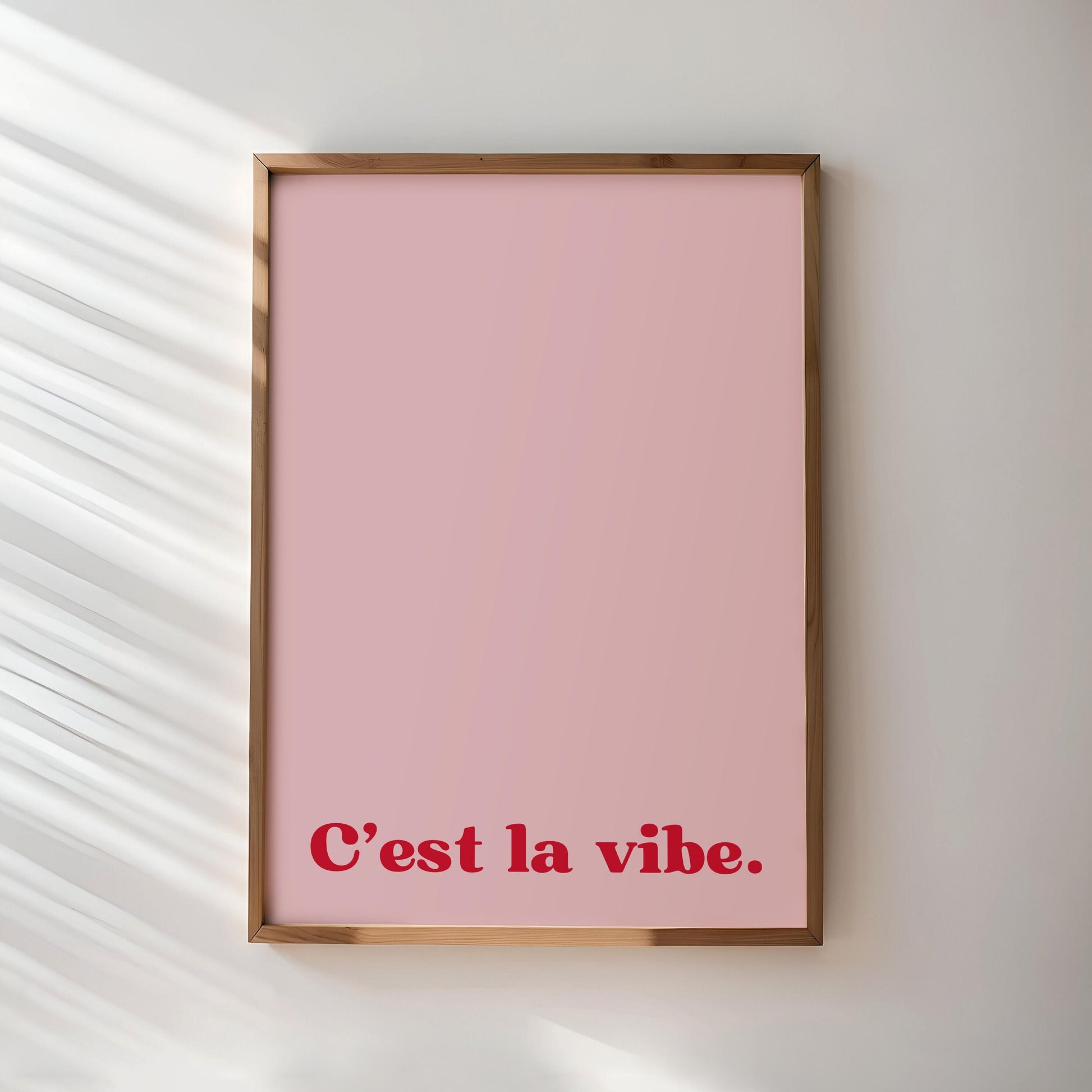C'est la Vibe | Poster | Bold Red Text | Motivational Quote Art | Gift for Friends | Modern Wall Decor
