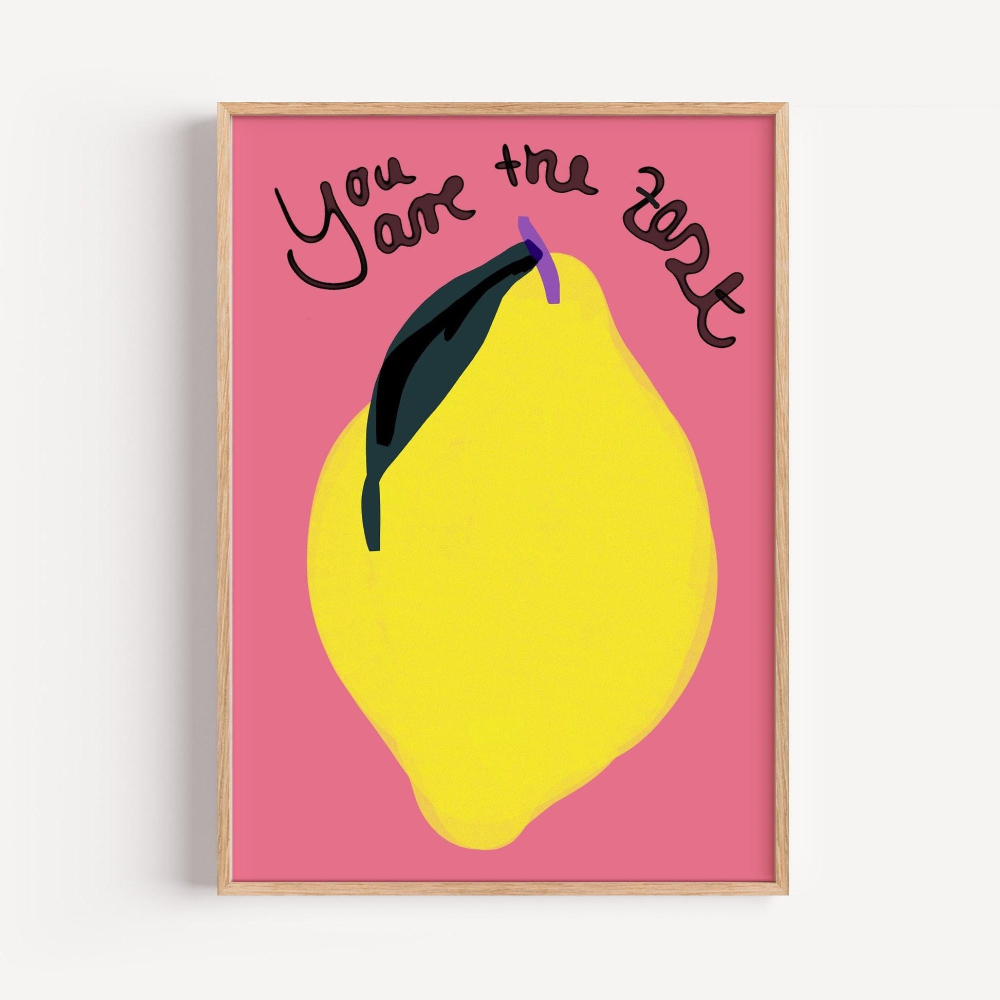 Lemon Poster | You Are the Zest Poster | Kitchen Wall Art, Pun Decor | Gift for Friends, Food Lovers | Fun, Playful, Colorful