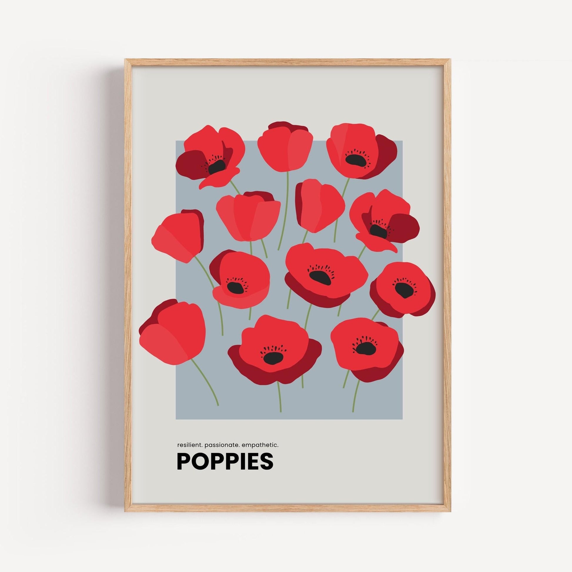 Poppies Illustration Poster | Resilient. Passionate. Empathetic. A beautiful piece to inspire strength and beauty in your space.