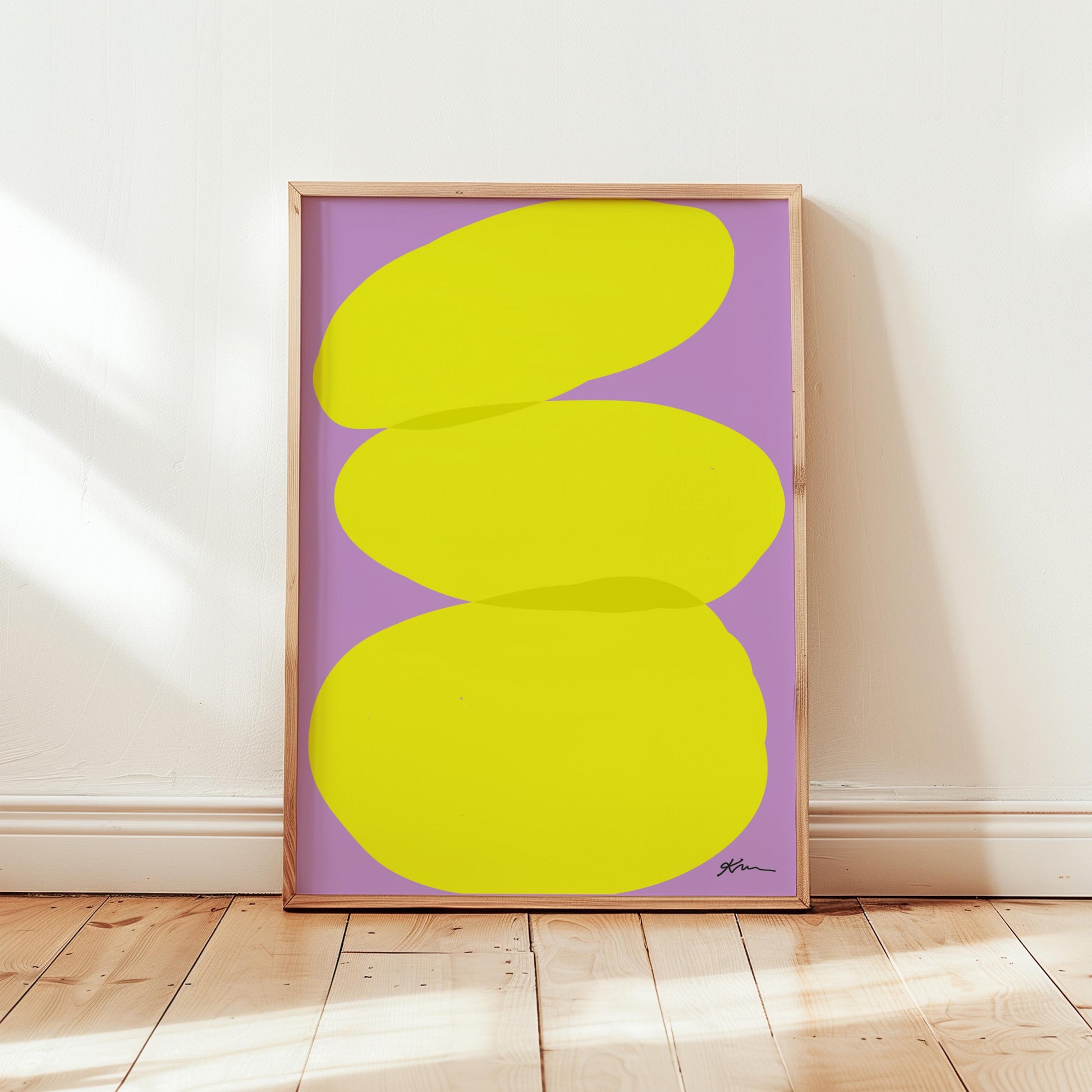 Abstract Wall Art | Minimalist Art Poster | Yellow Purple Print Decor | Gift for Creative Minds | Modern Zen Balance Art