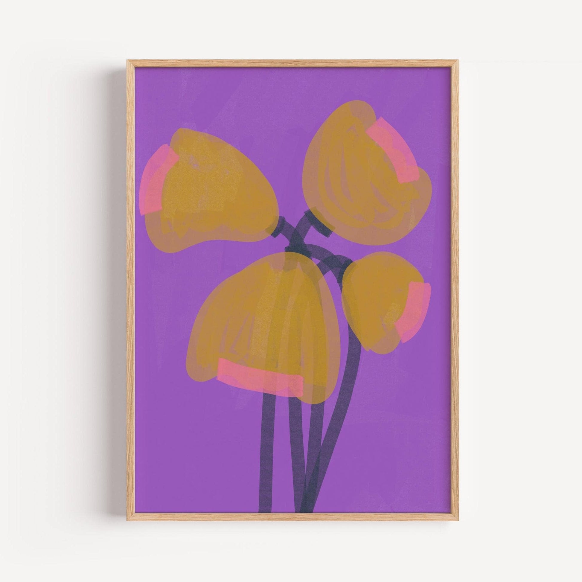 Poster TULIPS abstract in chalky, vibrant colors – a perfect touch of modern art for any room.
