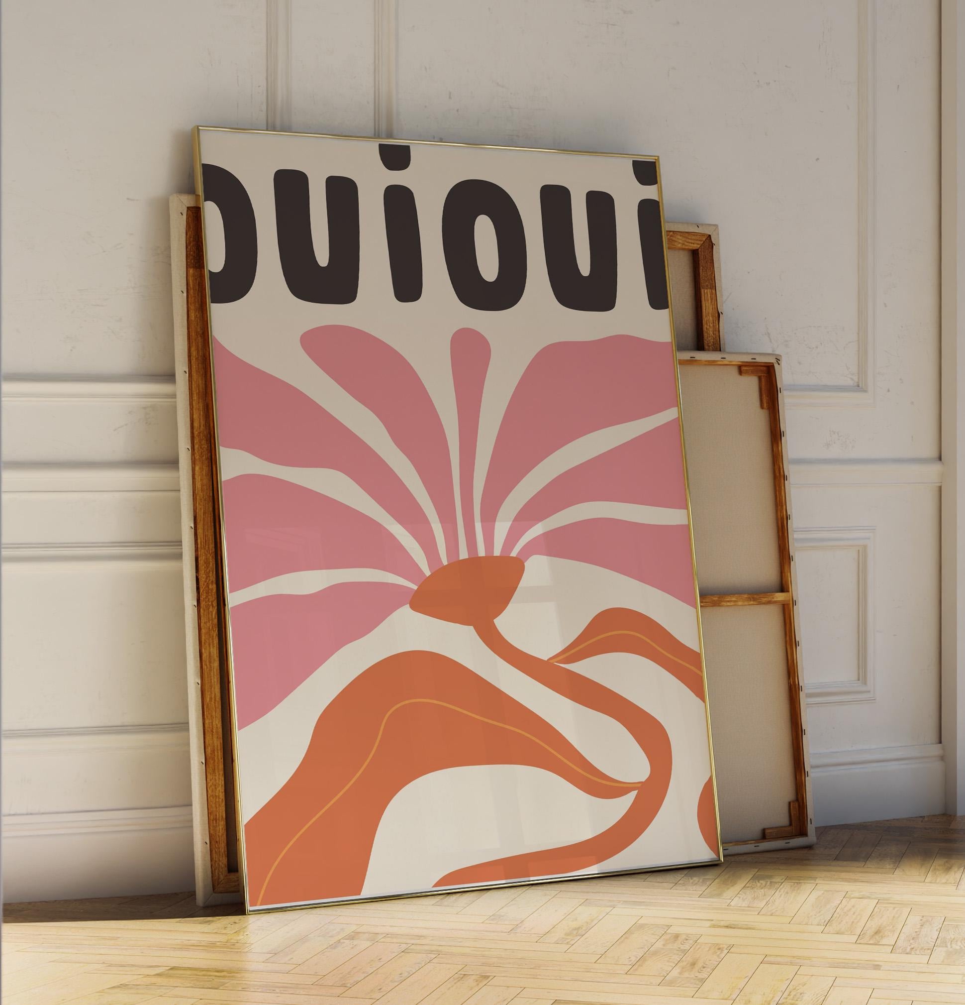 Oui Oui Flower Poster | Perfect for adding a touch of color and positivity to your space | Poster