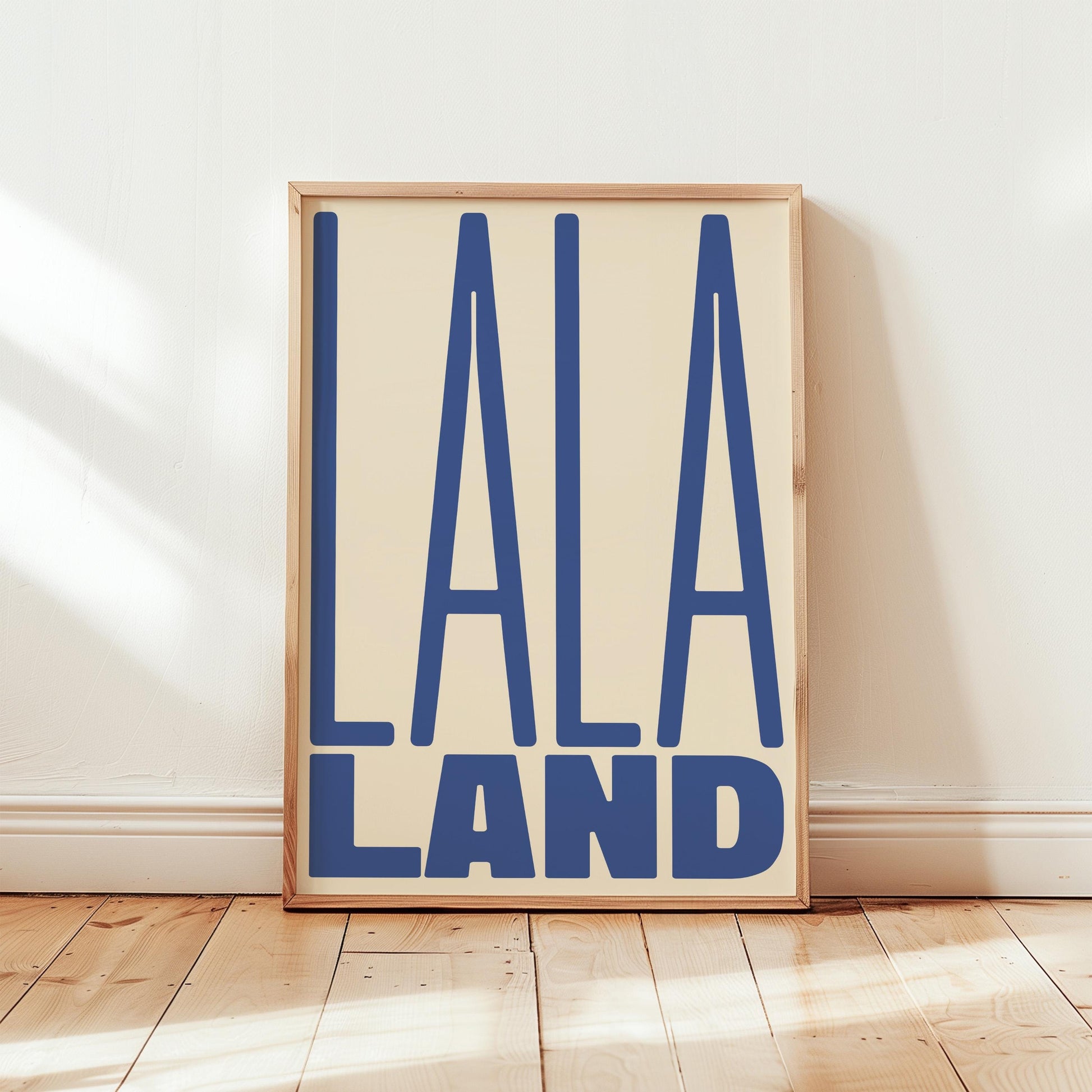 LA LA LAND Poster | Typography Poster in Blue and Purple | Inspirational Wall Art | Modern Home Decor | Gift for Dreamers