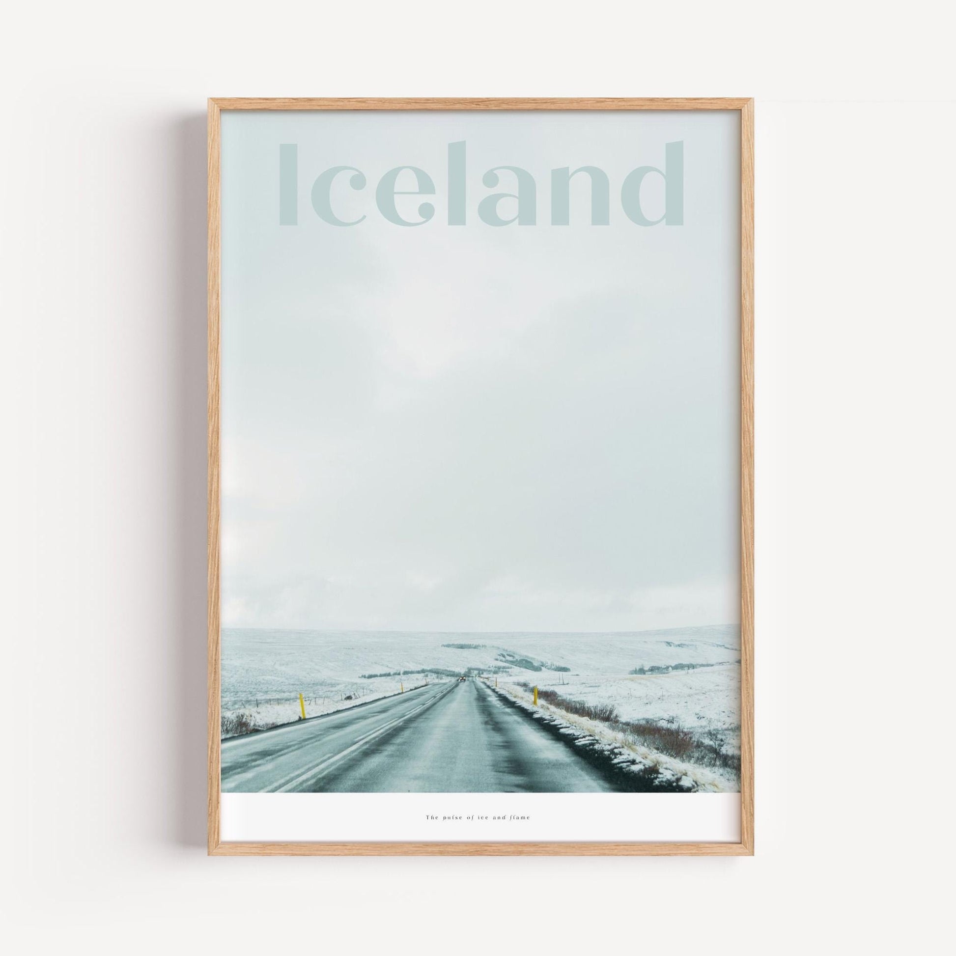 Iceland Poster | Island Fotoposter Schneelandschaft | Reise Geschenk | Naturfreunde Wandkunst | Skandinavisch Minimalistisch