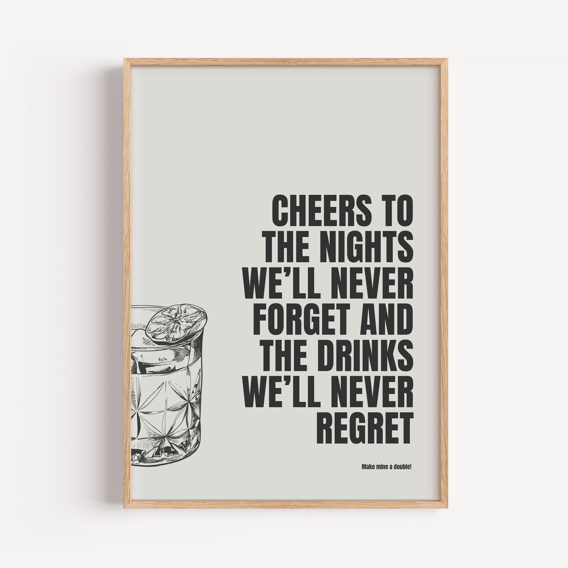 Cheers to Friends Poster | Cozy, minimalist & Inspirational Poster for Friendship, Living Room, Kitchen, or Gift for Friends