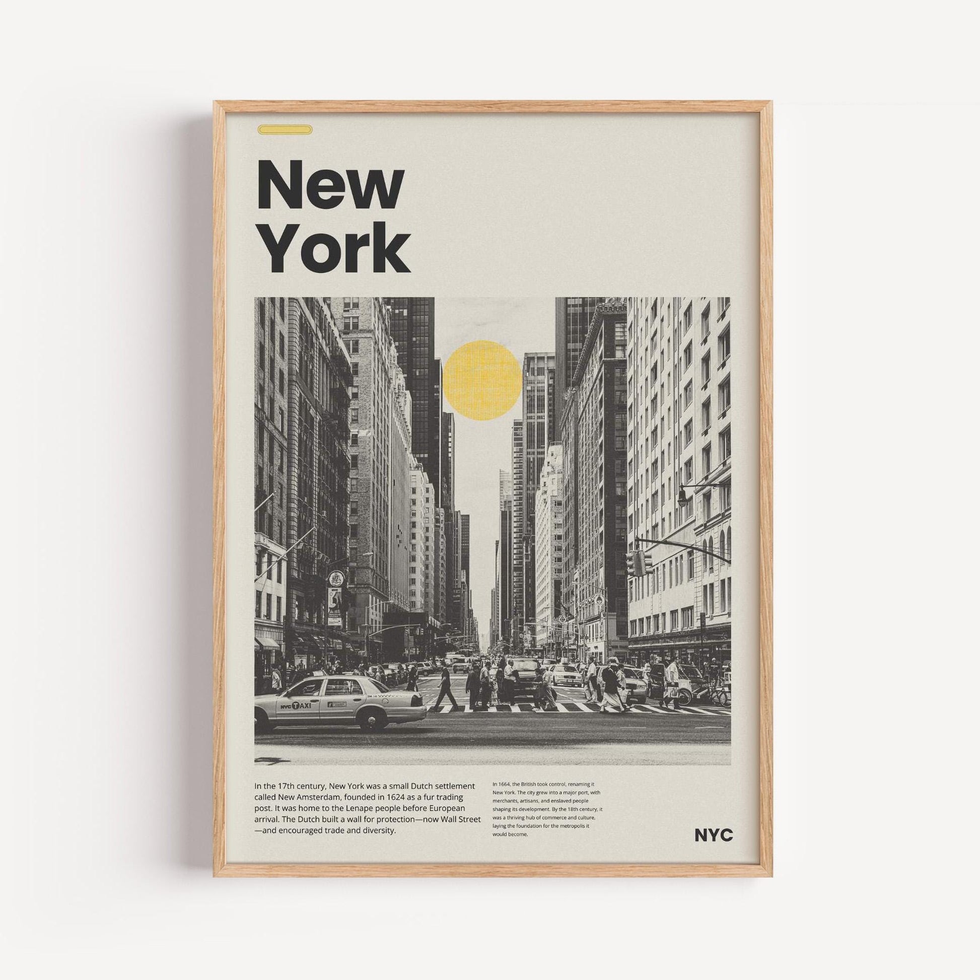 New York Poster | Vintage City Print | Black and White Art | Urban Wall Decor | NYC Street Photograph