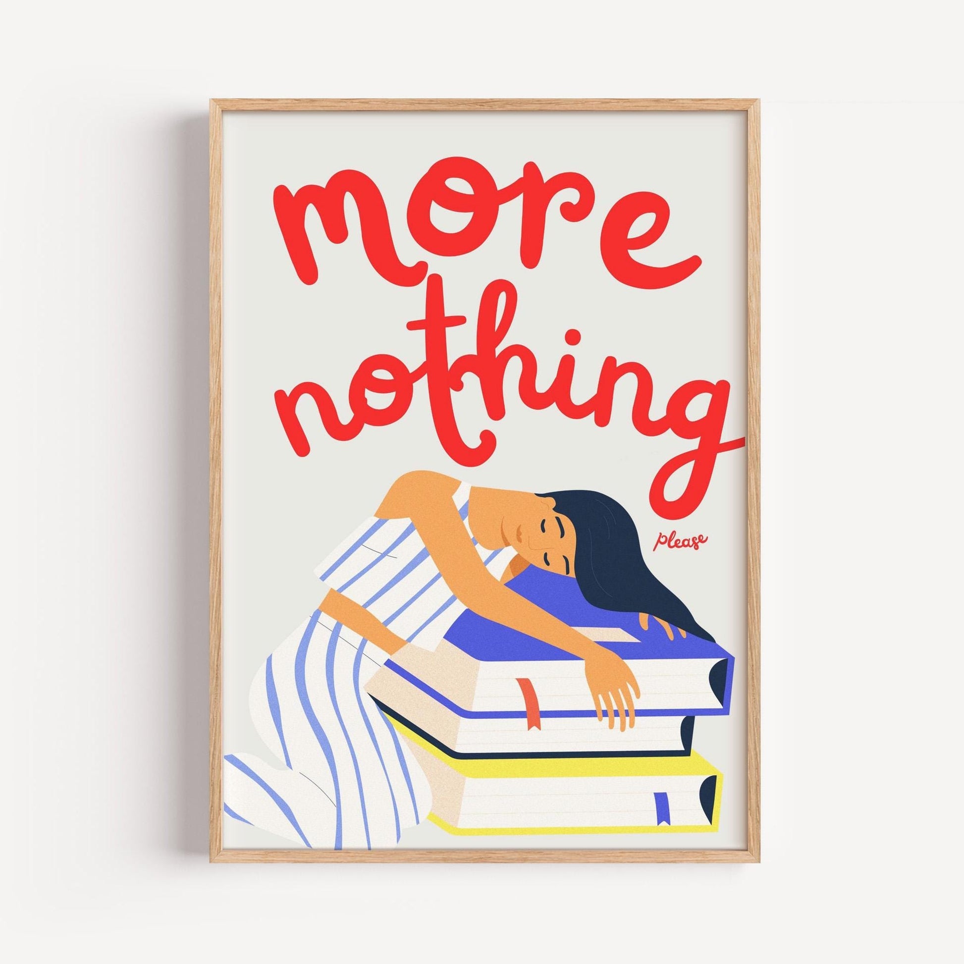 More Nothing Poster | Philosophical Wall Art | Mindfulness Print for Rest | Gift for Dreamers & Thinkers | Minimal Calm Modern Illustration