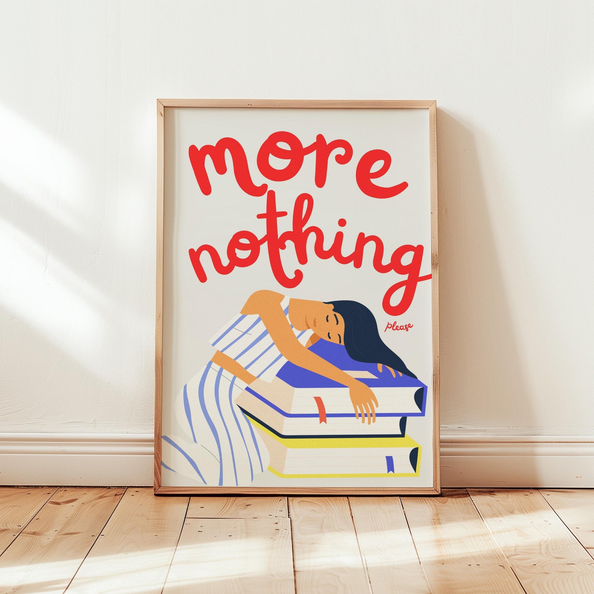 More Nothing Poster | Philosophical Wall Art | Mindfulness Print for Rest | Gift for Dreamers & Thinkers | Minimal Calm Modern Illustration