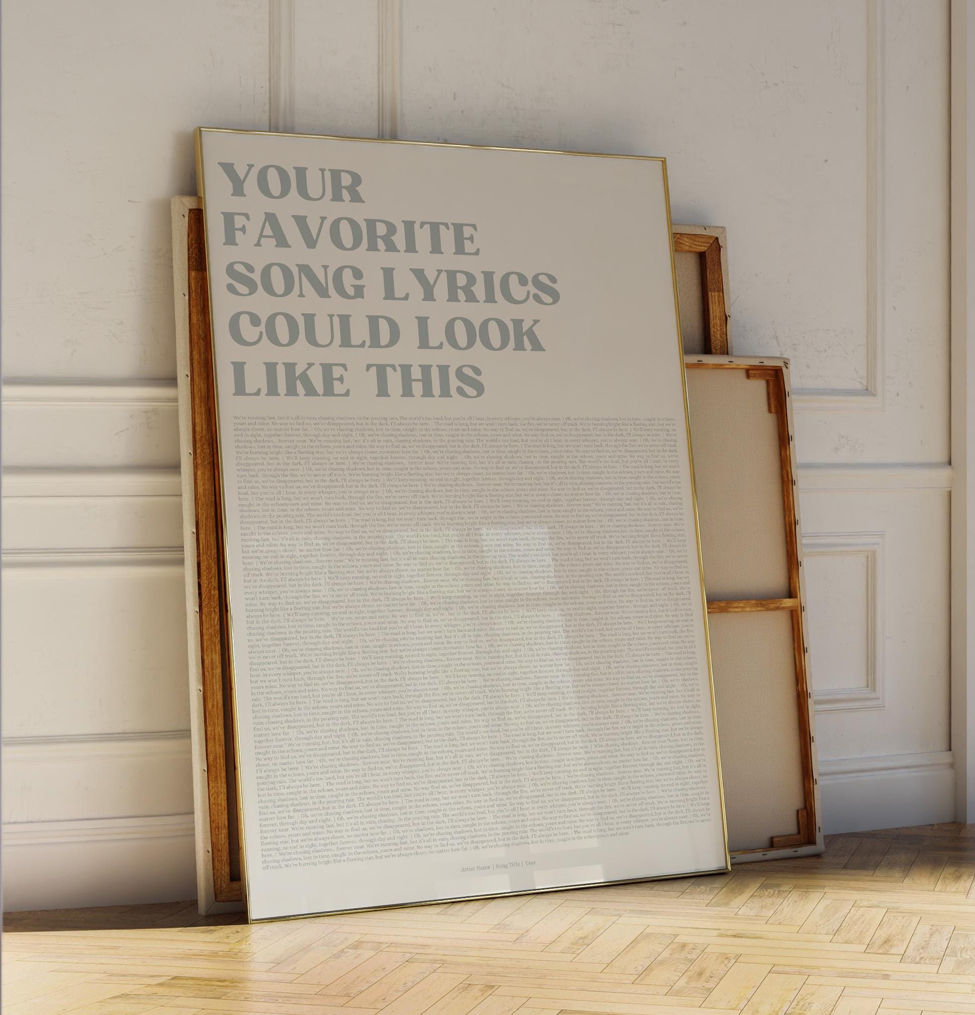 Song Lyrics Poster | Personalised Music Poster, Customizable Music Gift, Vinyl Lyric Poster, Wedding Anniversary Gift