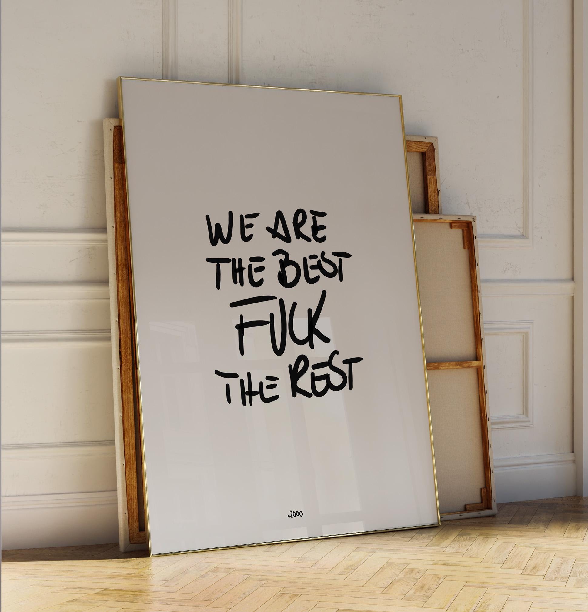 Fuck the Rest Poster | personalierbar, Moderner Kunstdruck, Handschrift Bild, Paint Brush Wall Art, Retro Vintage Poster