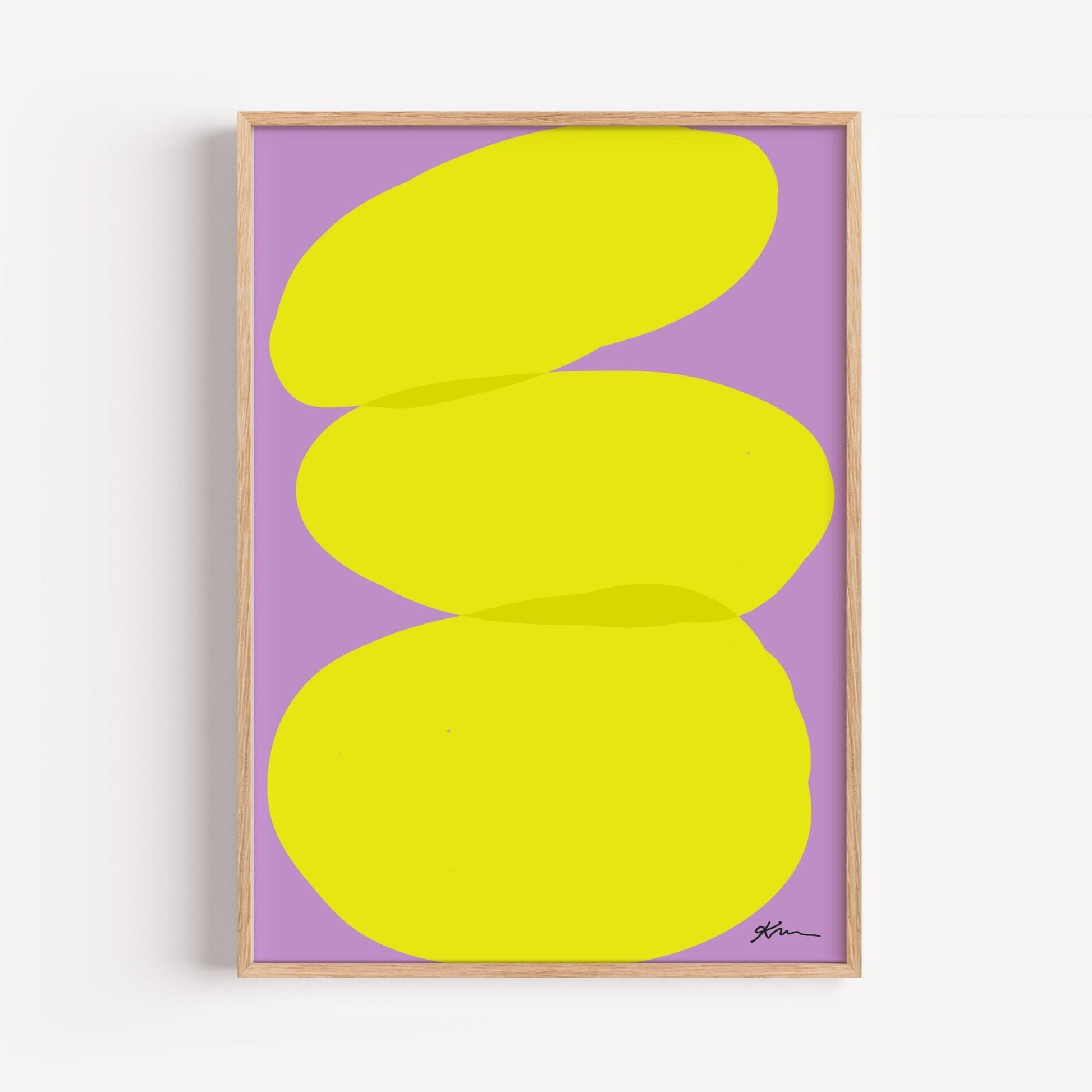Abstract Wall Art | Minimalist Art Poster | Yellow Purple Print Decor | Gift for Creative Minds | Modern Zen Balance Art