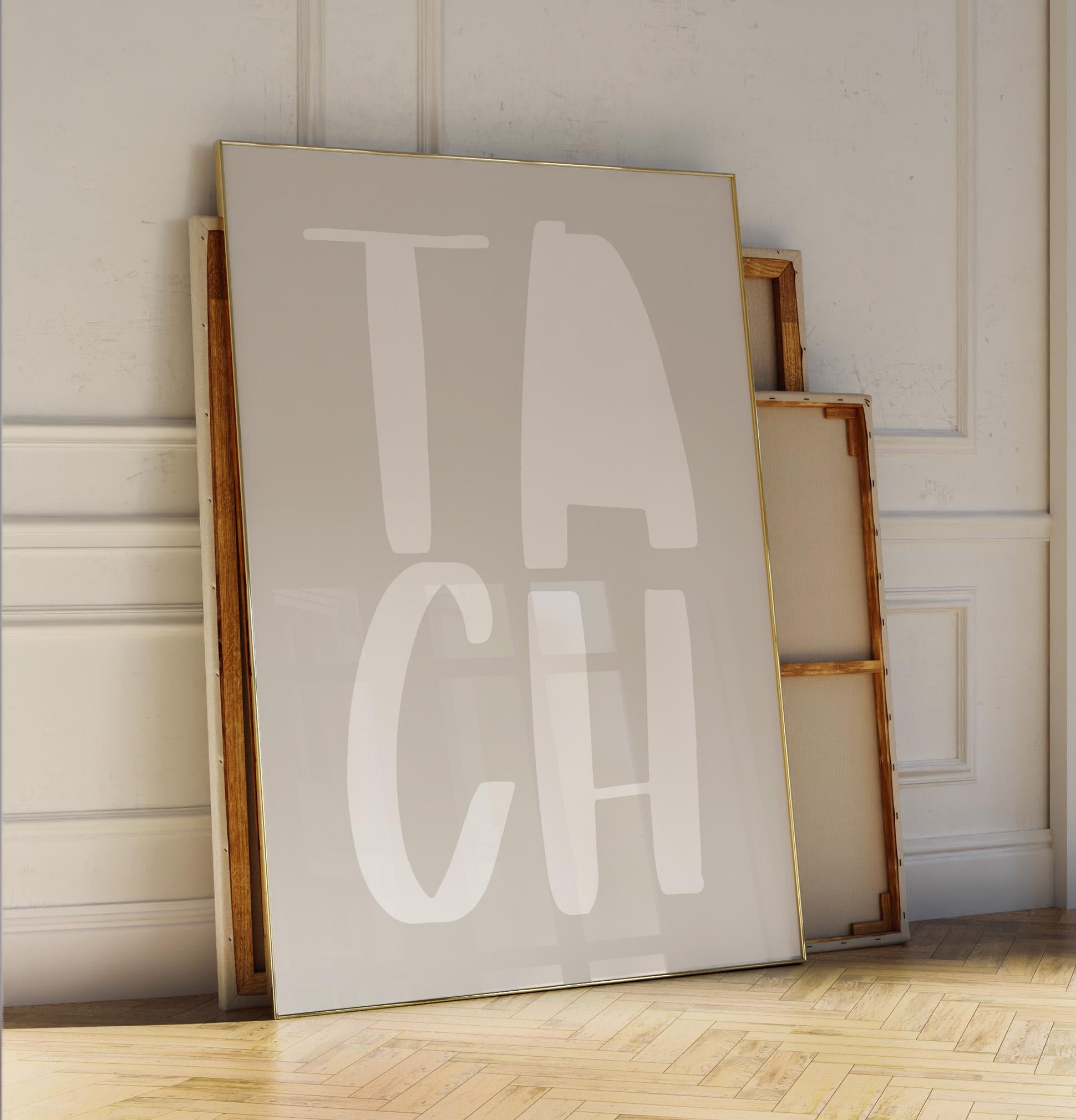 Poster "TACH" – Bold typography on a white OR grey typo - minimalist poster with the vibe of Hamburg, finished with a fine grain texture.