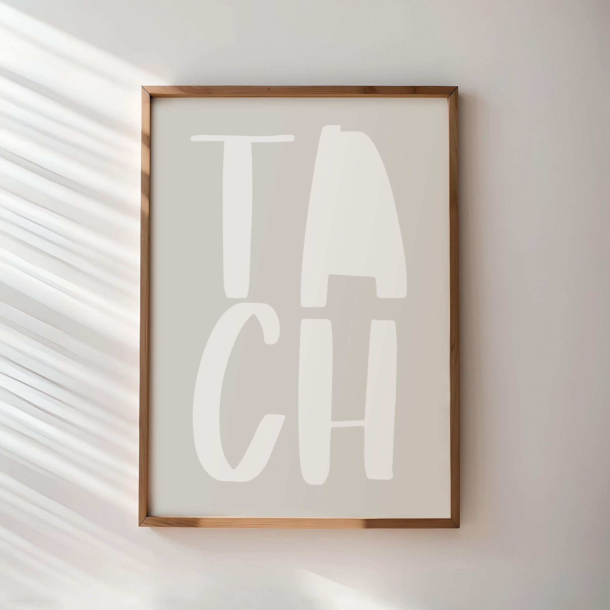 Poster "TACH" – Bold typography on a white OR grey typo - minimalist poster with the vibe of Hamburg, finished with a fine grain texture.