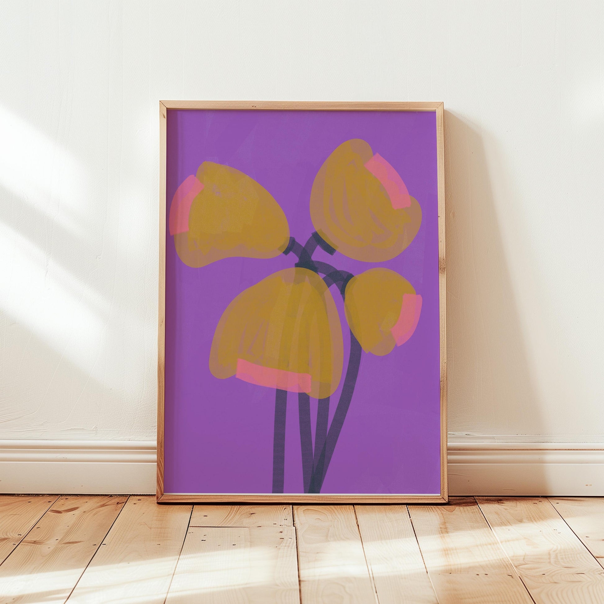 Poster TULIPS abstract in chalky, vibrant colors – a perfect touch of modern art for any room.