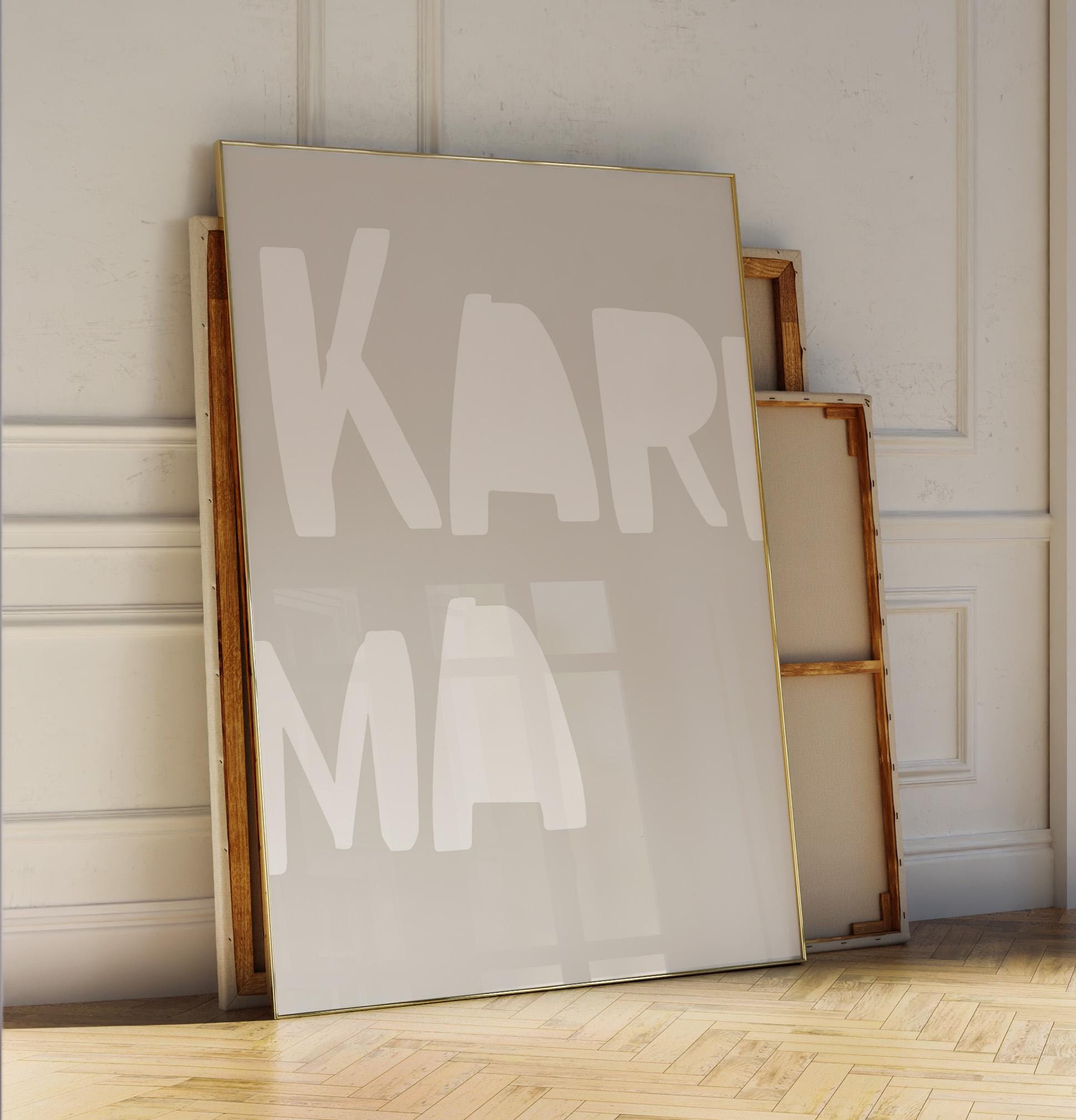 Karma Poster | Bold typography on a beige background. A creative statement piece for minimalist spaces with humor and style.