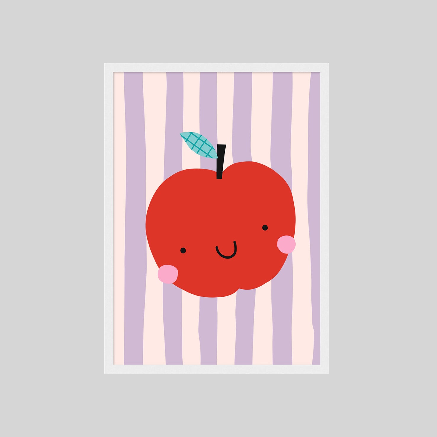 awaii Apfel Poster mit süßer Illustration und Pastellstreifen als moderne Kinderzimmer Wanddeko

Niedliches Apfel Wandbild im Retro Stil für Kinderzimmer und Spielzimmer

Verspieltes Frucht Poster mit lächelndem Apfel in sanften Pastellfarben

Moderne Kinderzimmer Illustration mit rotem Apfel und gestreiftem Hintergrund

Skandinavisches Kinderposter mit kawaii Apfel Motiv und liebevollem Design