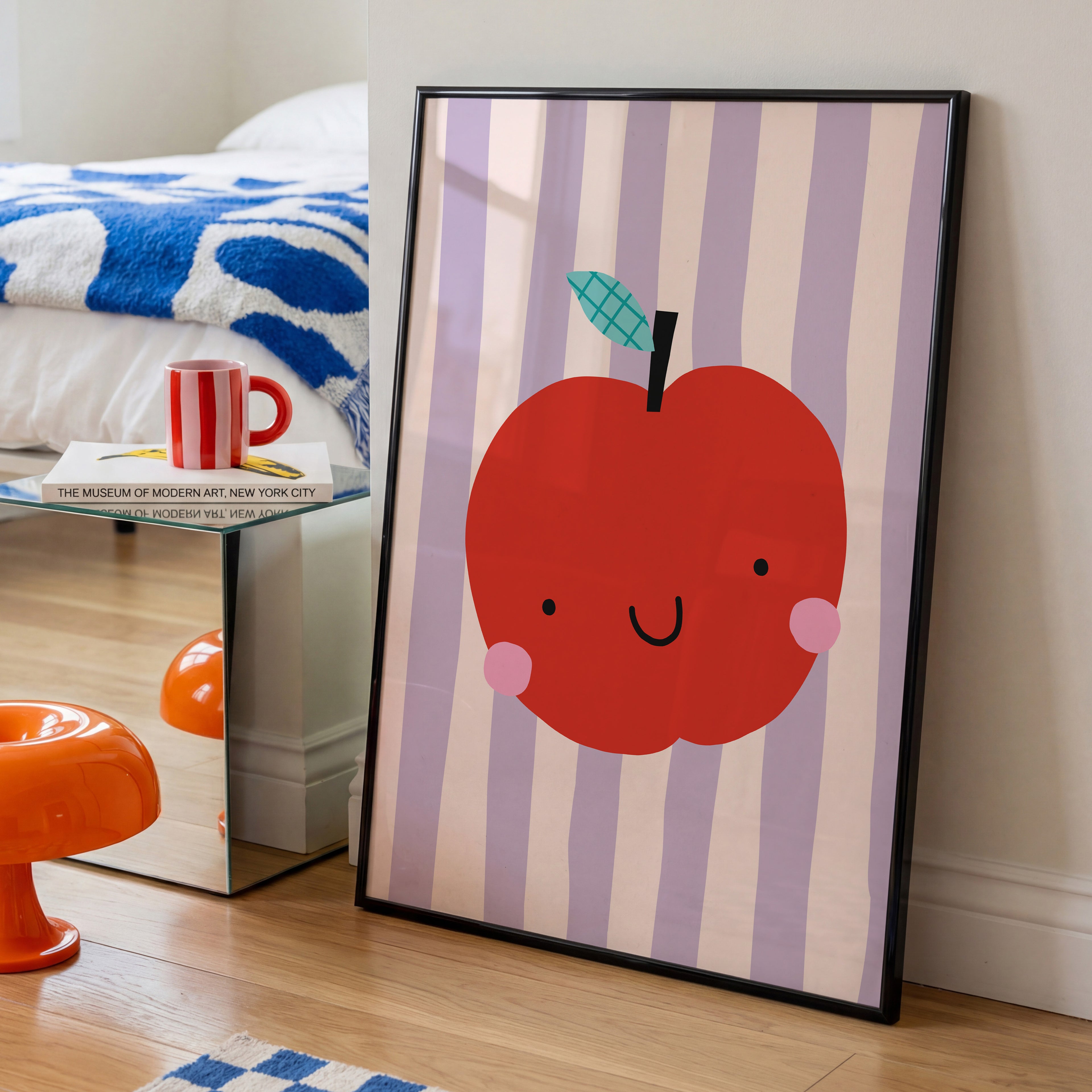 awaii Apfel Poster mit süßer Illustration und Pastellstreifen als moderne Kinderzimmer Wanddeko

Niedliches Apfel Wandbild im Retro Stil für Kinderzimmer und Spielzimmer

Verspieltes Frucht Poster mit lächelndem Apfel in sanften Pastellfarben

Moderne Kinderzimmer Illustration mit rotem Apfel und gestreiftem Hintergrund

Skandinavisches Kinderposter mit kawaii Apfel Motiv und liebevollem Design