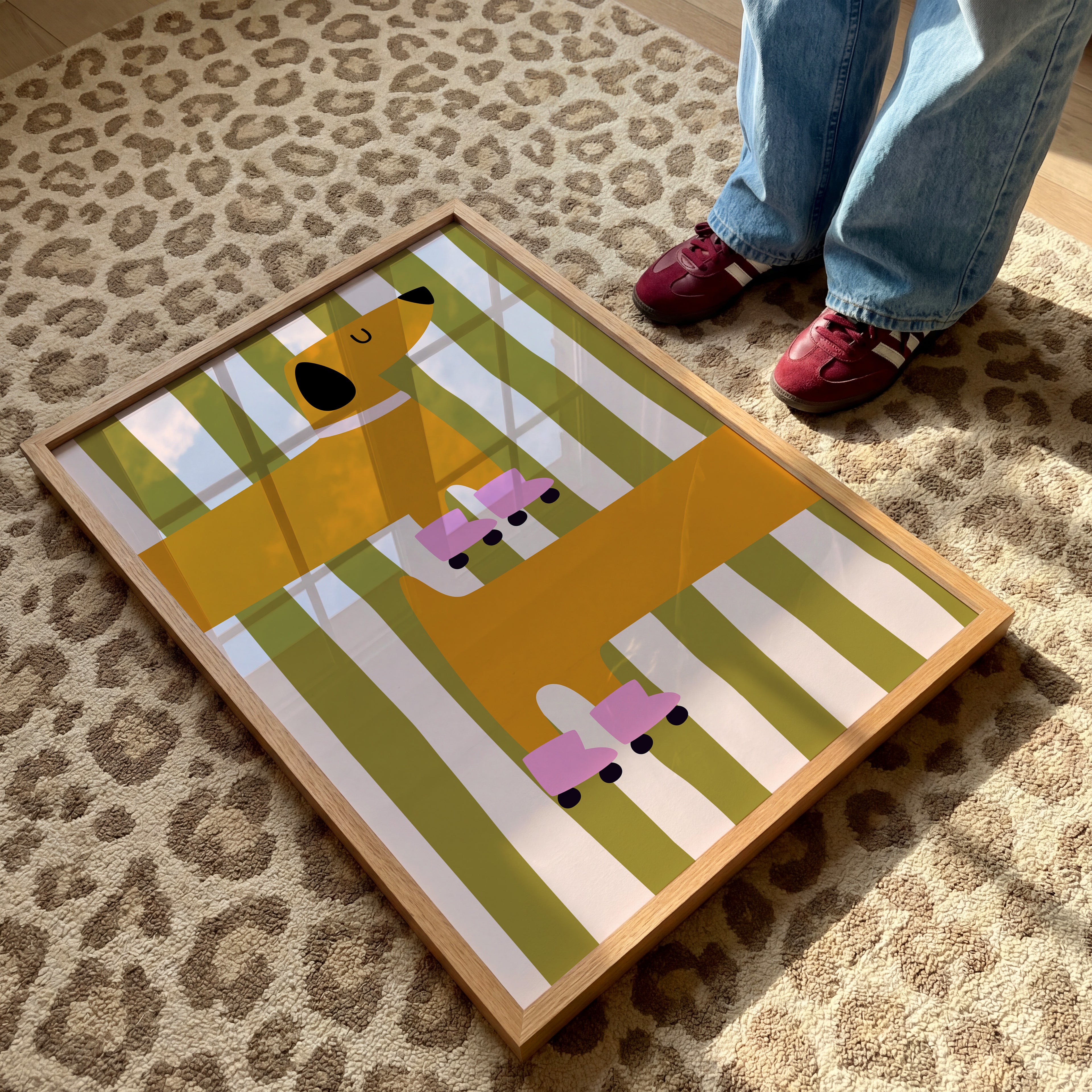 Aesthetic Kinderposter mit niedlichem Dackel im Scandi Stil – liebevolle Wanddeko für Kinderzimmer und moderne Wohnräume