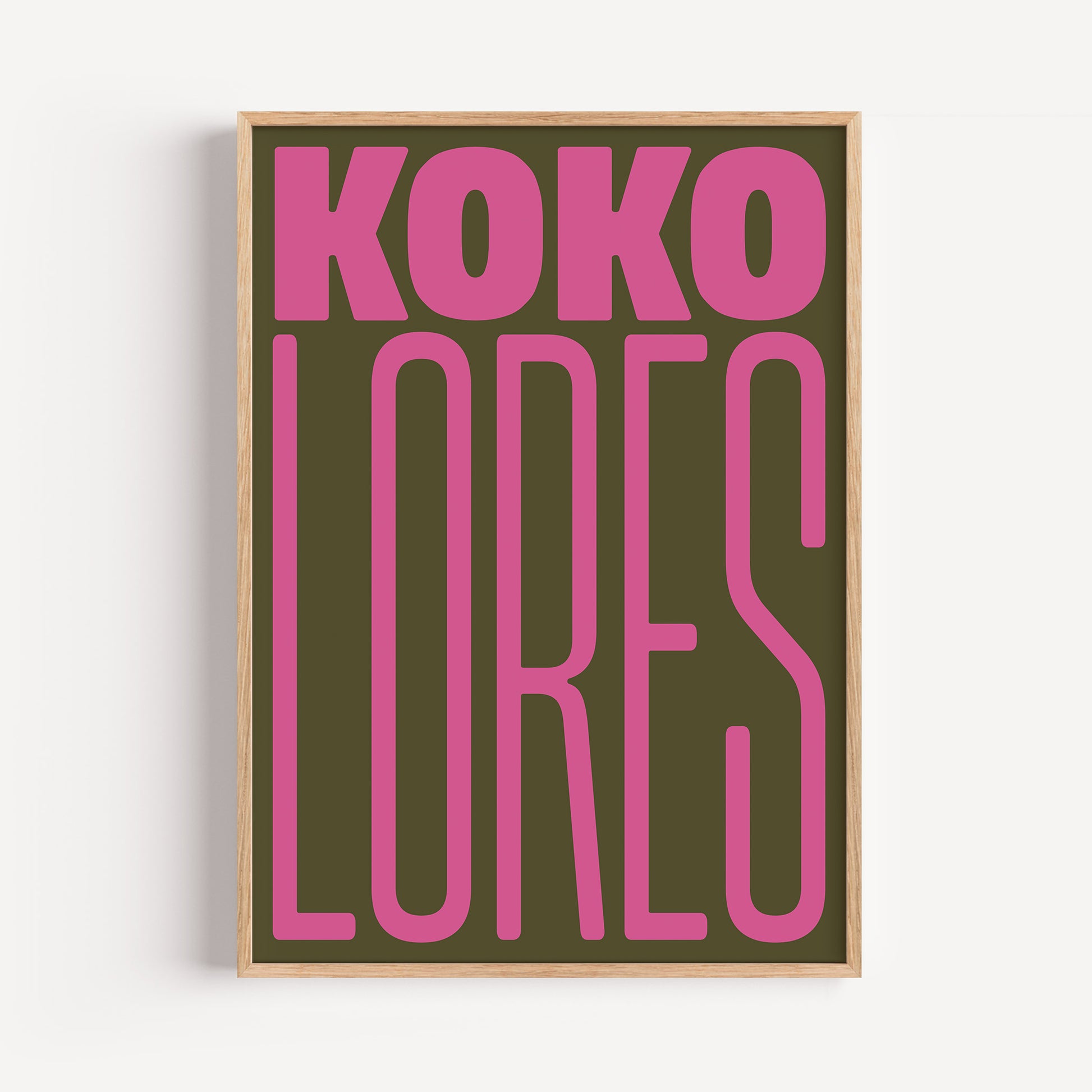 KOKOLORES Poster | Minimalist and playful design for your wall decor in pink and green – to add fun and color to your space |  Typography